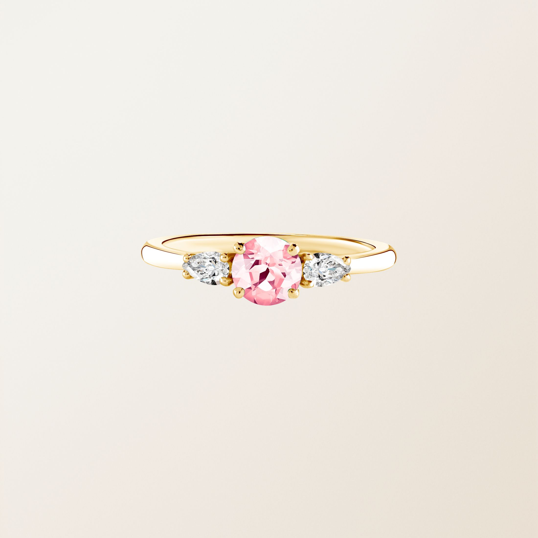 Bague Or blanc 18 cts Tourmaline Little Lady Duo de Poires