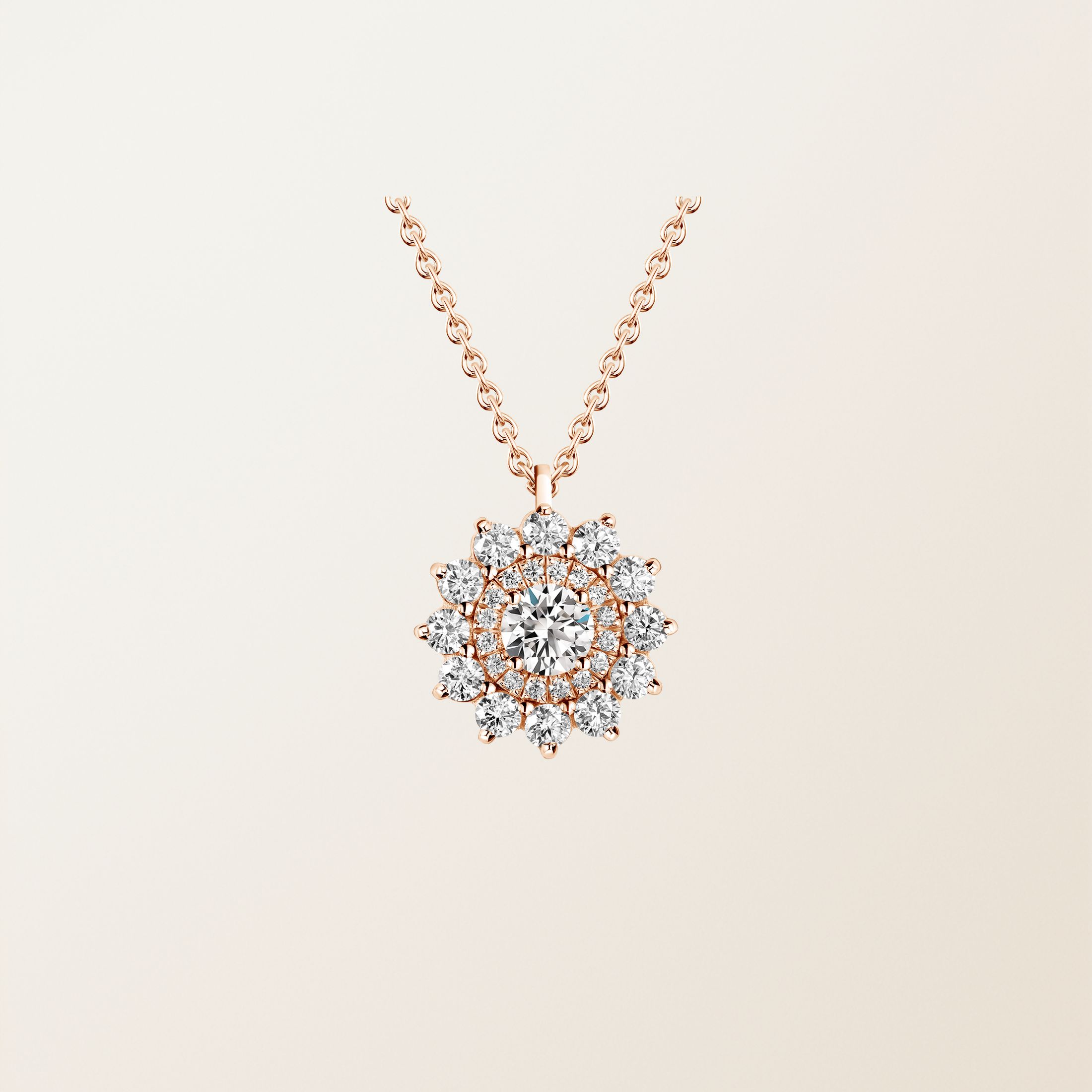 Pendentif Or rose 18 cts Diamant Lefkos
