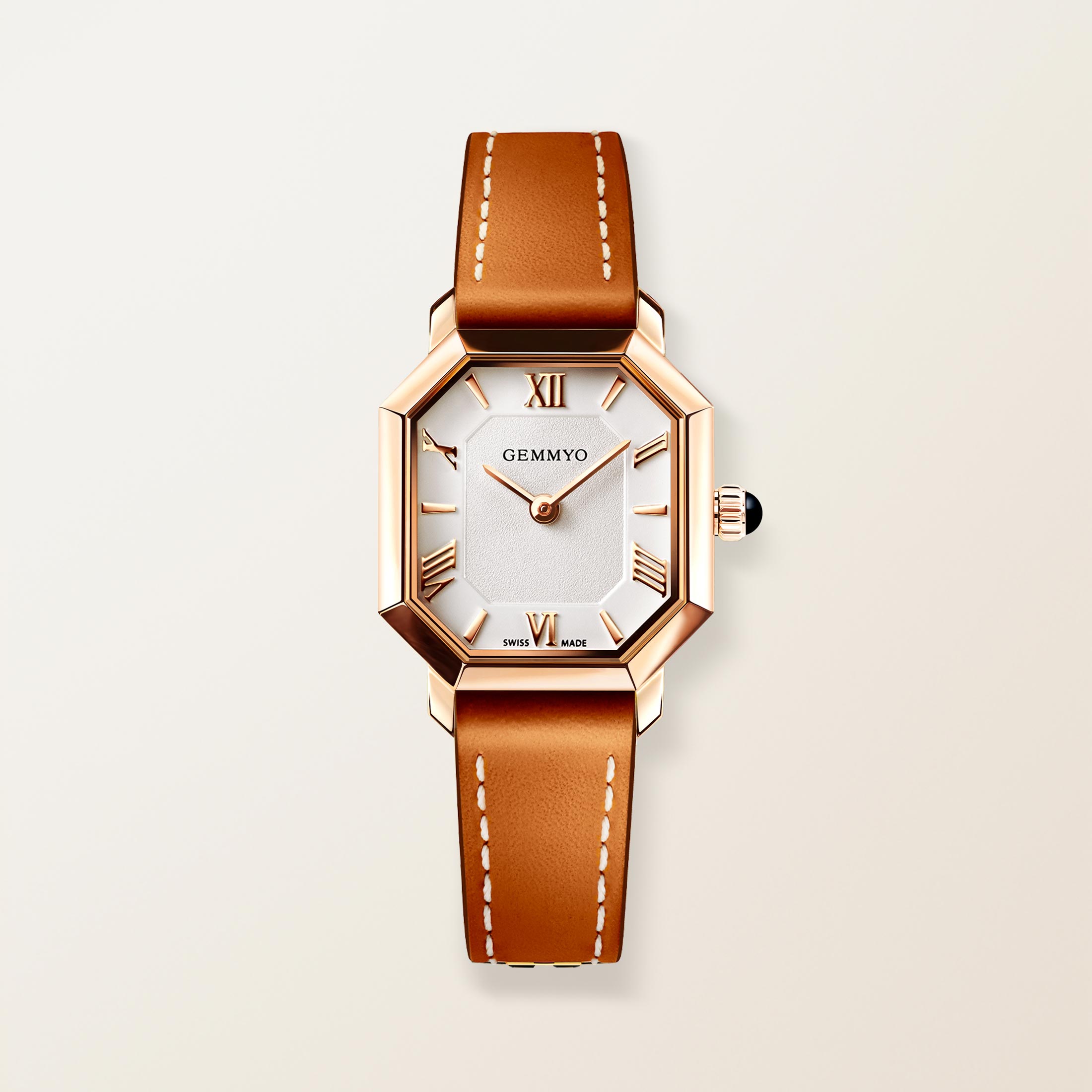 Acier champagne, Cabochon en Onyx