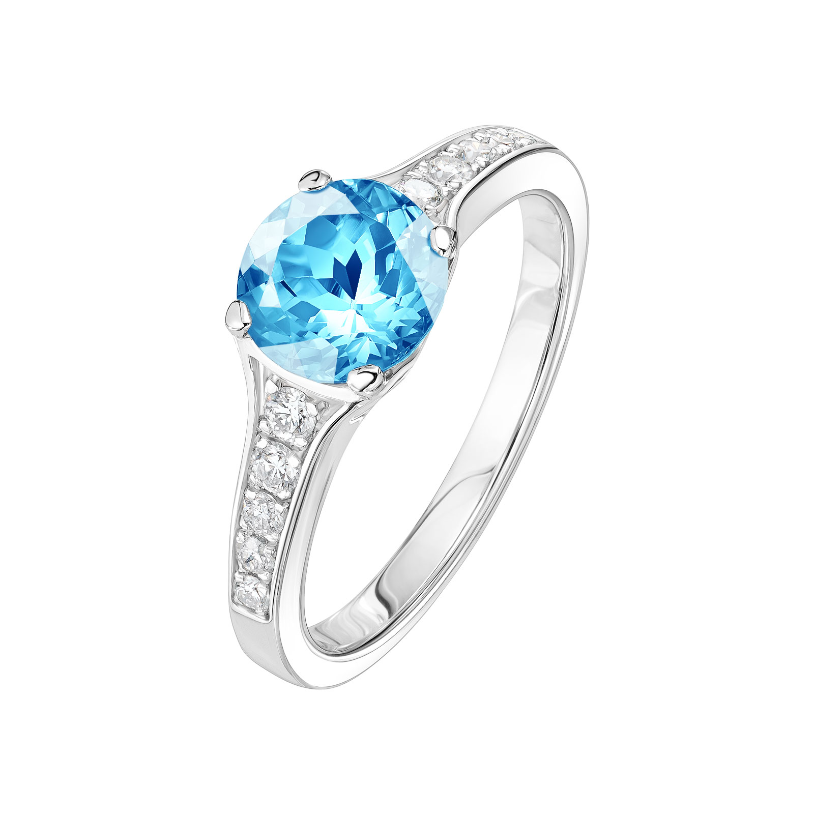Bague Platine Topaze et diamants Victoria 1