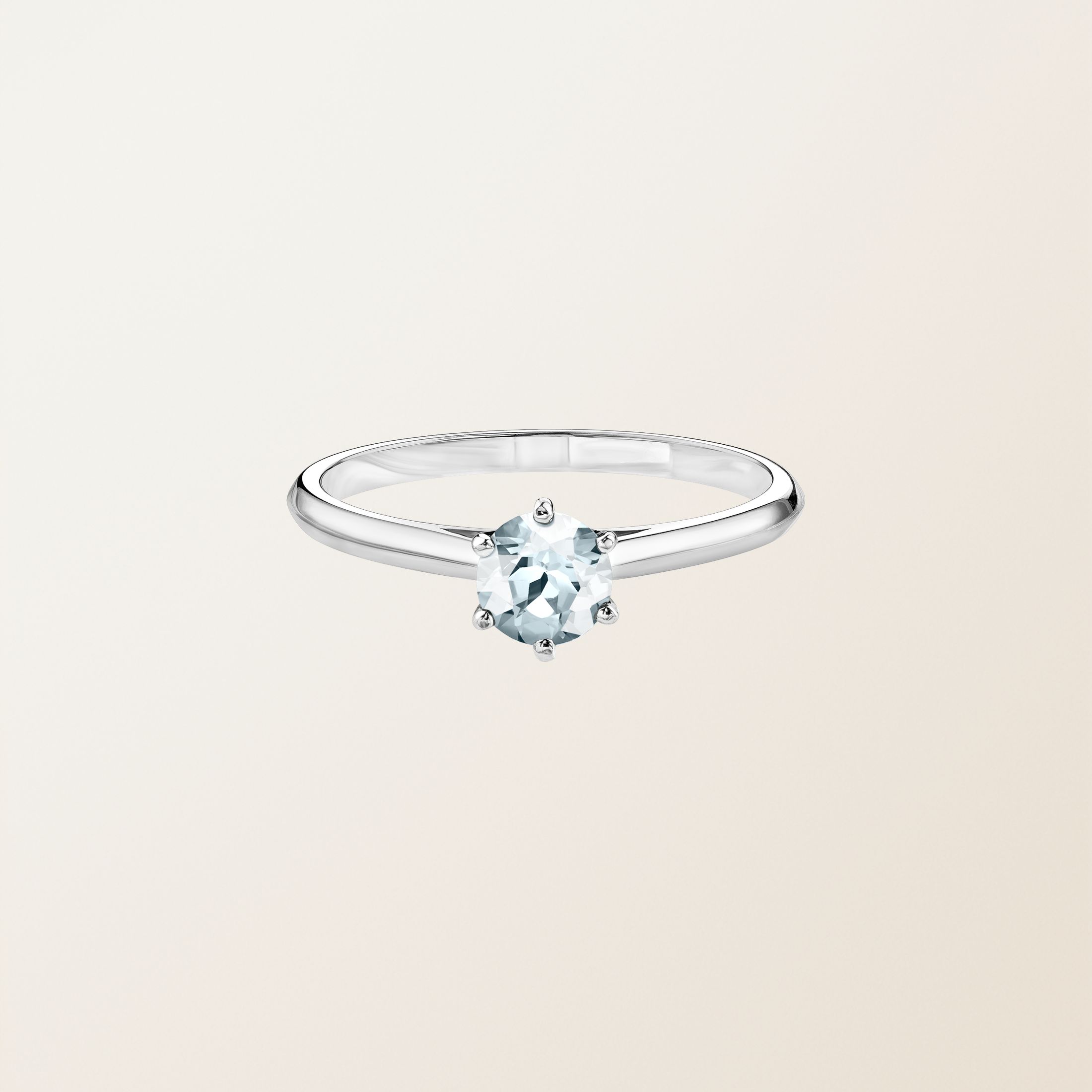 Bague Or blanc 18 cts Aigue-marine Little Lady