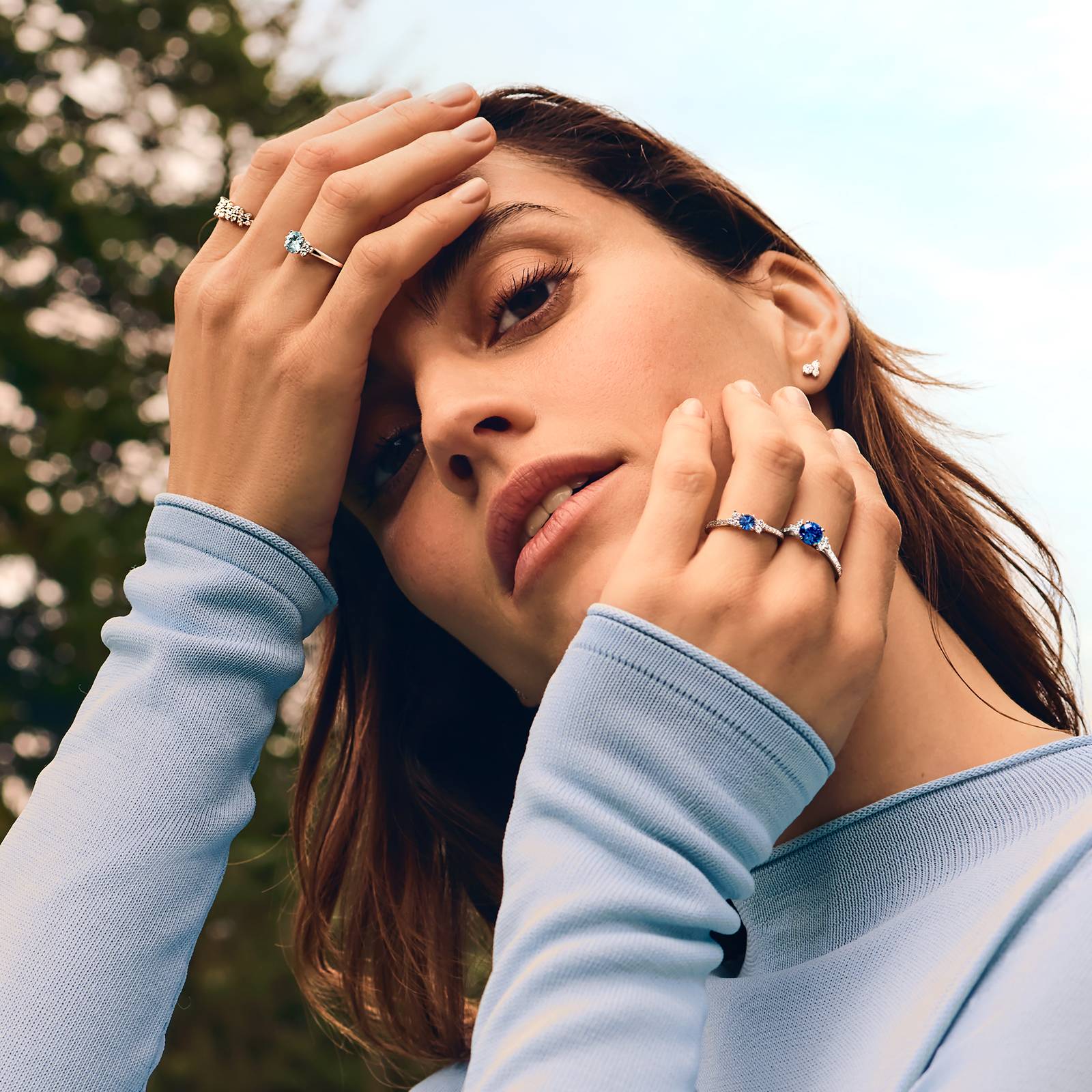 Ring White gold Tsavorite and diamonds Baby EverBloom 6 mm Pavée 5