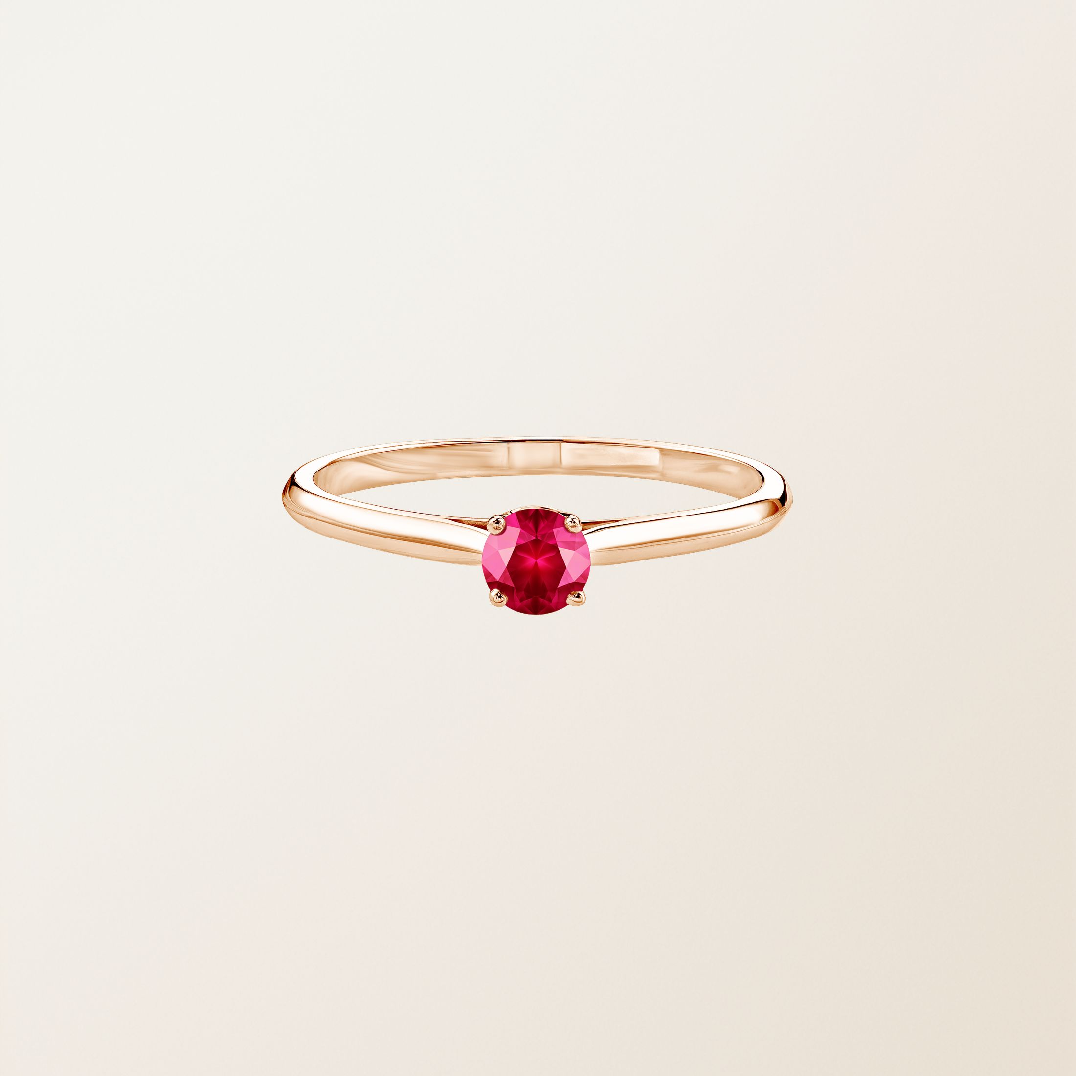 Bague Or rose 18 cts Rubis Baby Lady