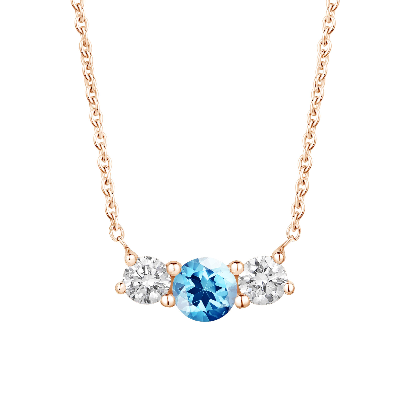 Pendentif Or rose Topaze Lady Duo 1