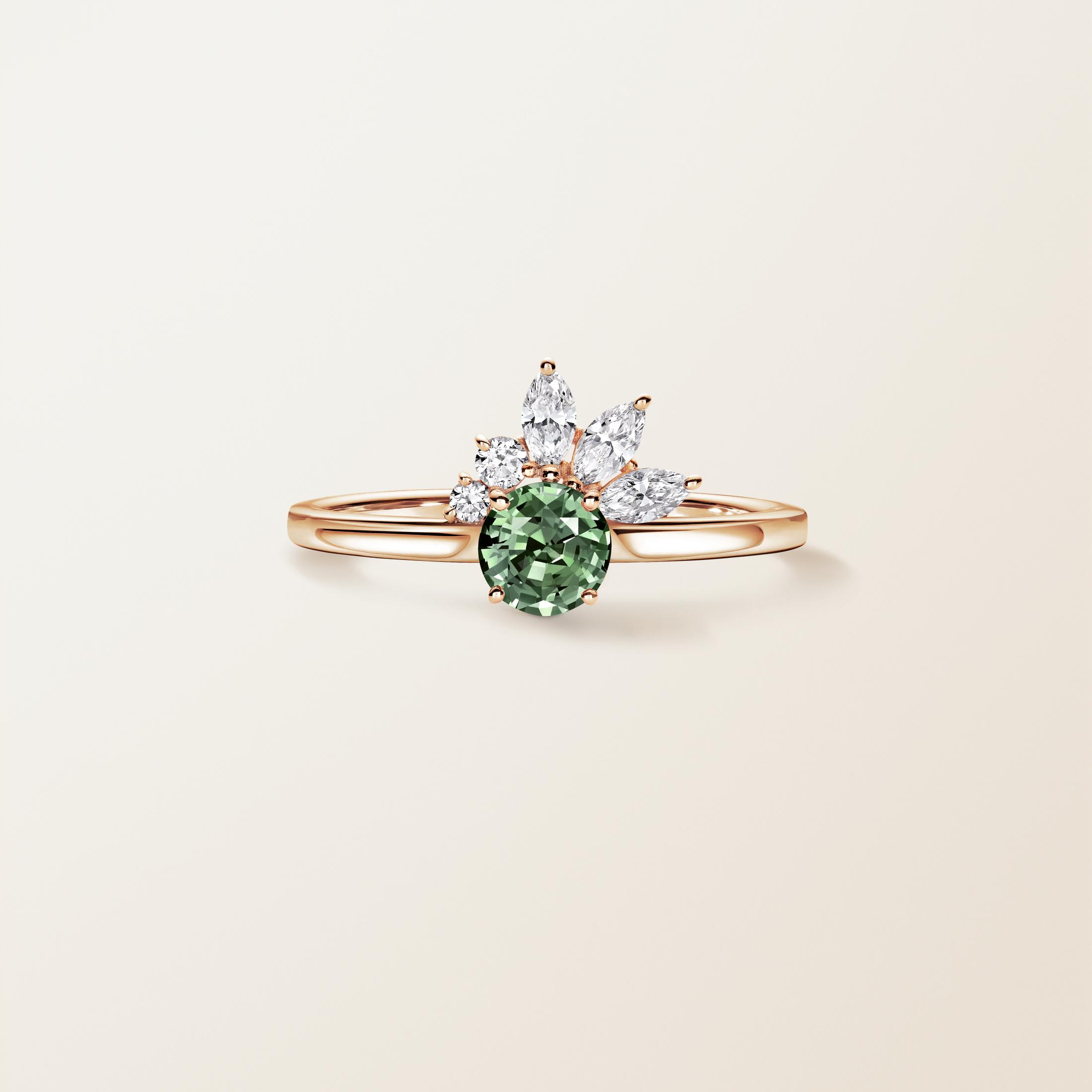 Or rose, Saphir Vert