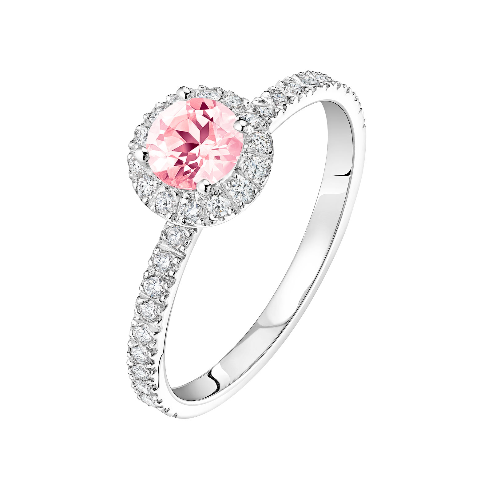 Bague Platine Tourmaline et diamants Rétromantique M Pavée 1