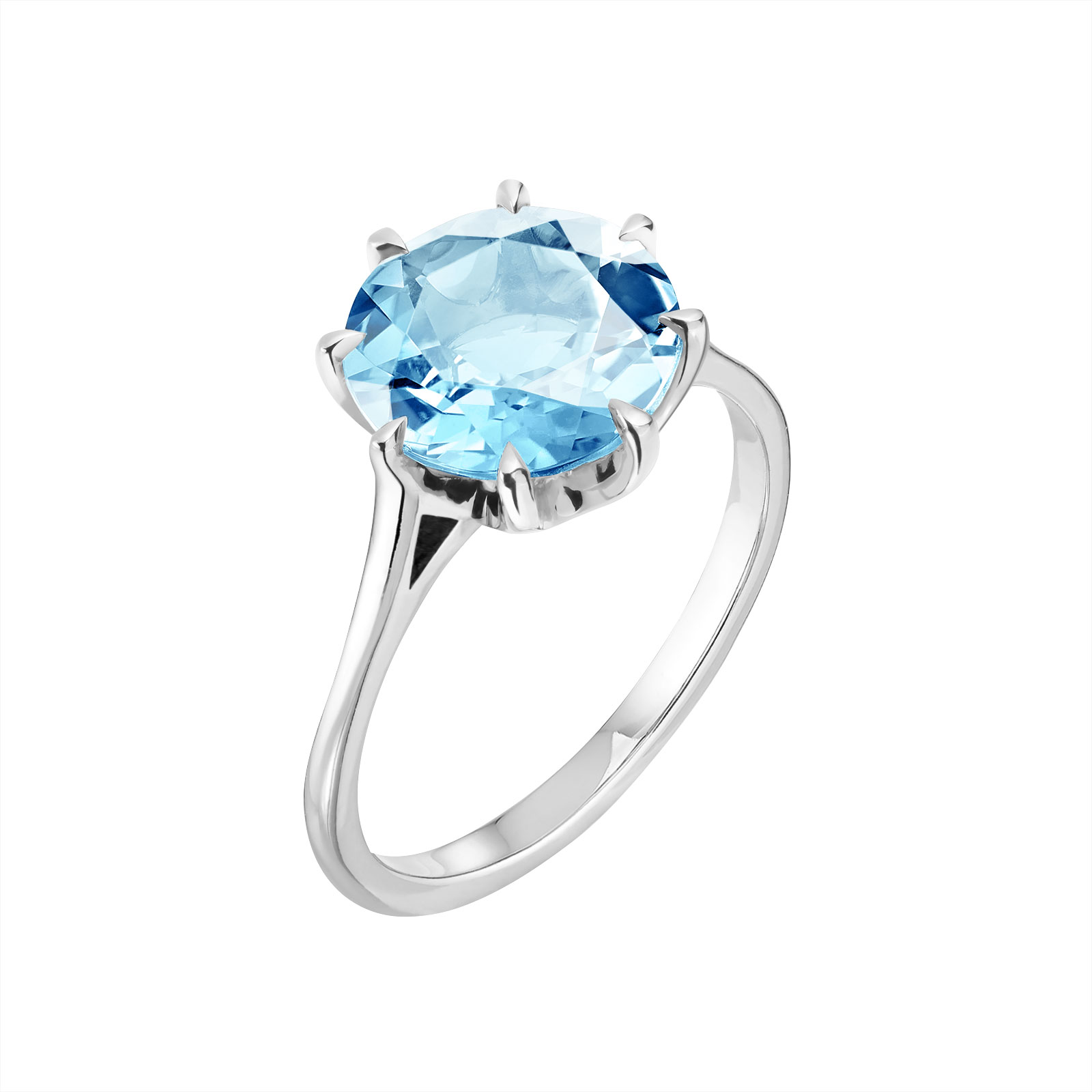 Bague Or blanc Topaze Céleste 1