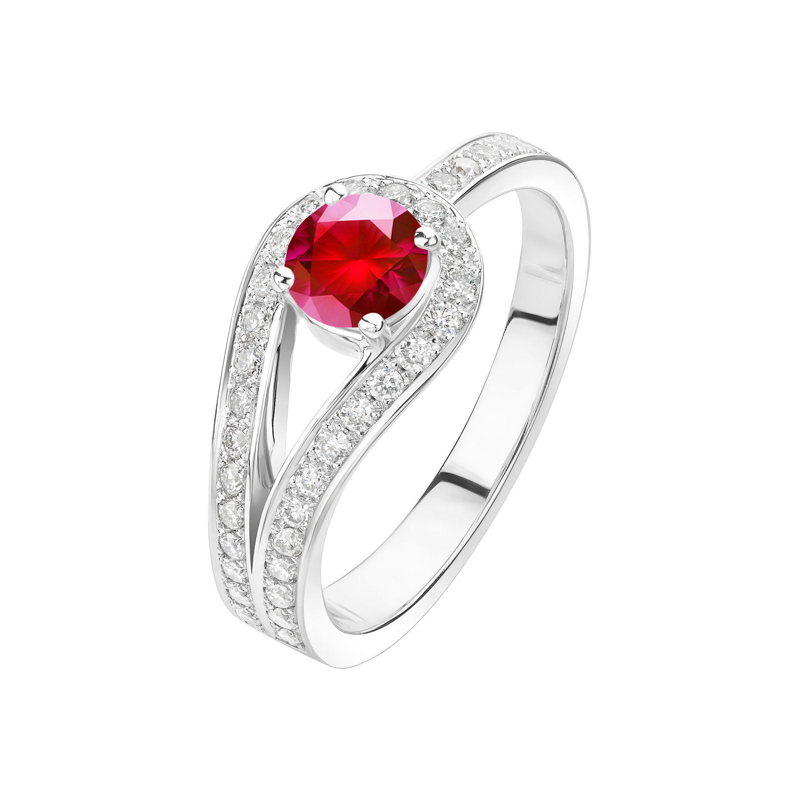 Bague Or blanc Rubis et diamants Romy 1
