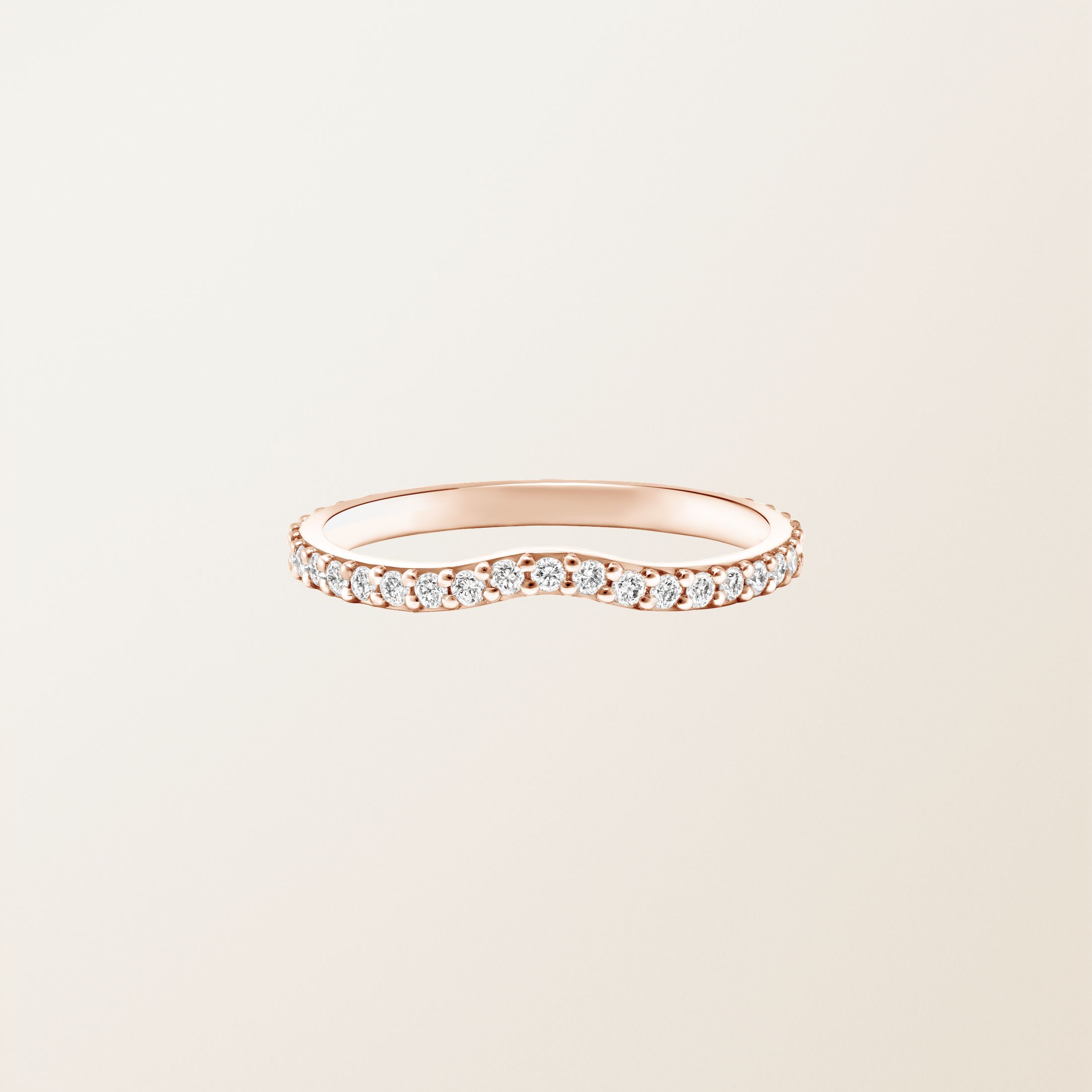Ring 18K Roségold Diamant Faubourg Courbée