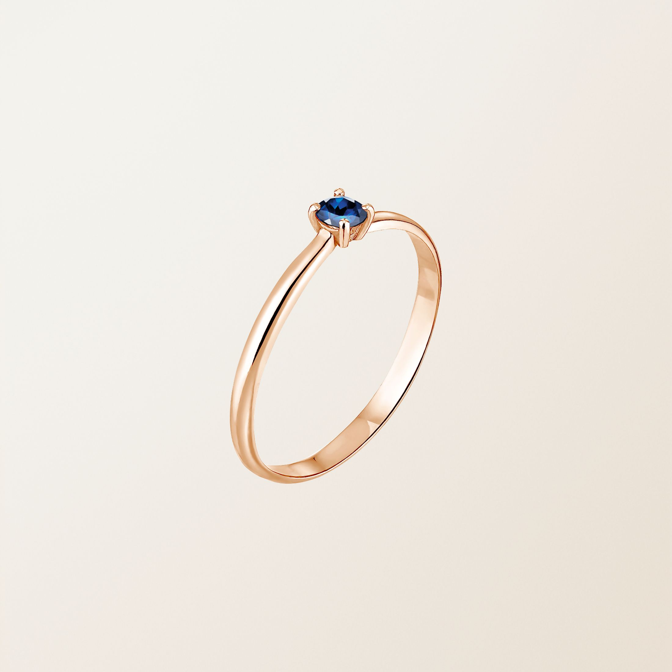 Bague Or rose 18 cts Saphir Mini Lady