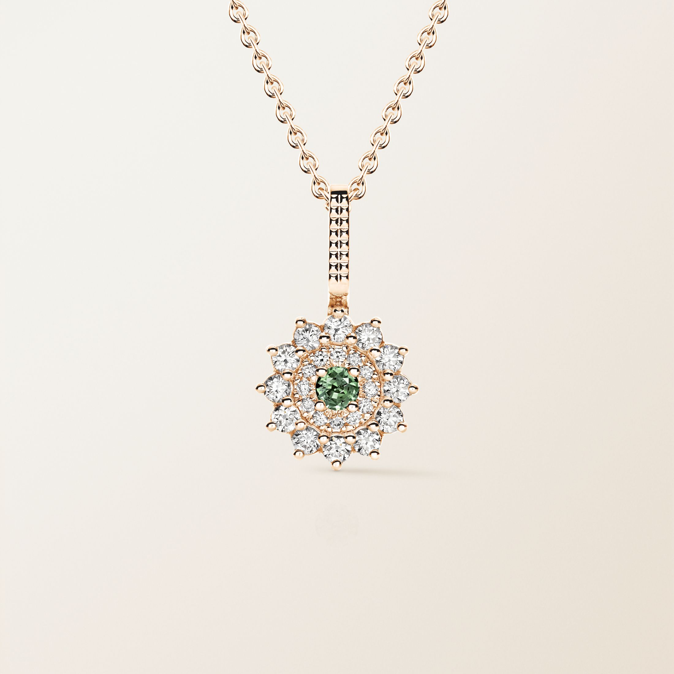 Or rose, Saphir Vert