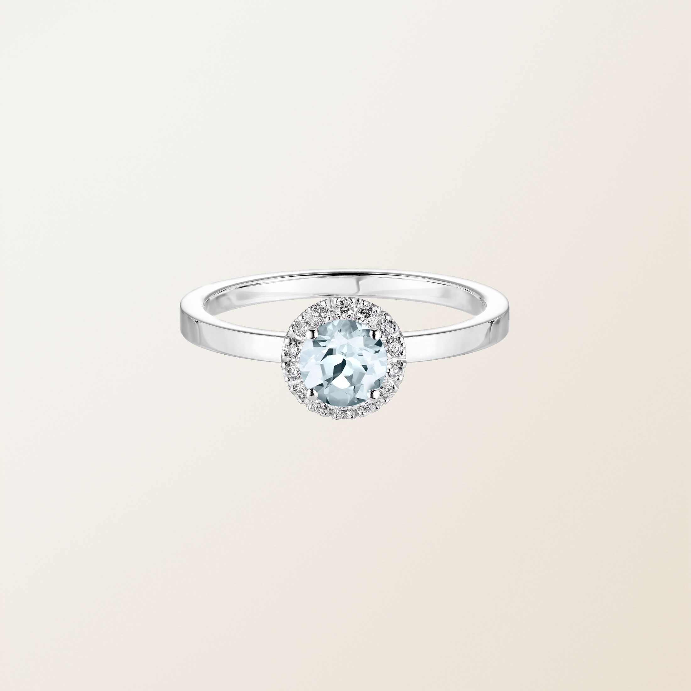Ring 18K Weißgold Aquamarin Rétromantique M
