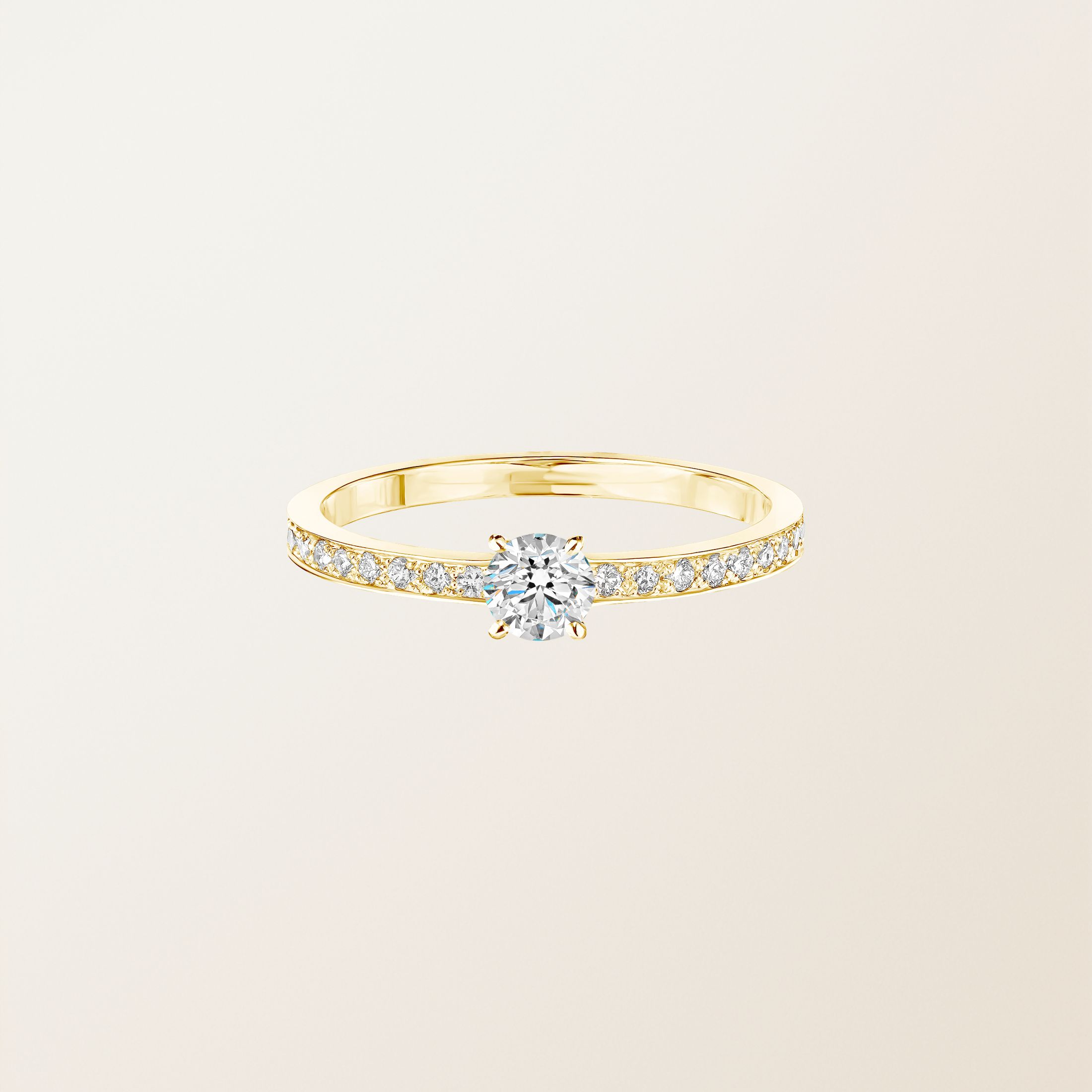 Bague Or jaune 18 cts Diamant Milady