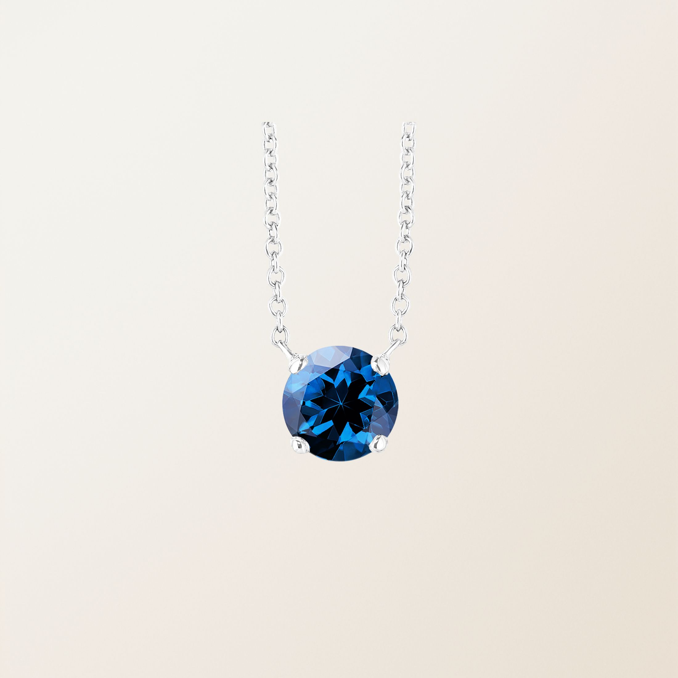 Pendentif Or blanc 18 cts Saphir Lady XXL
