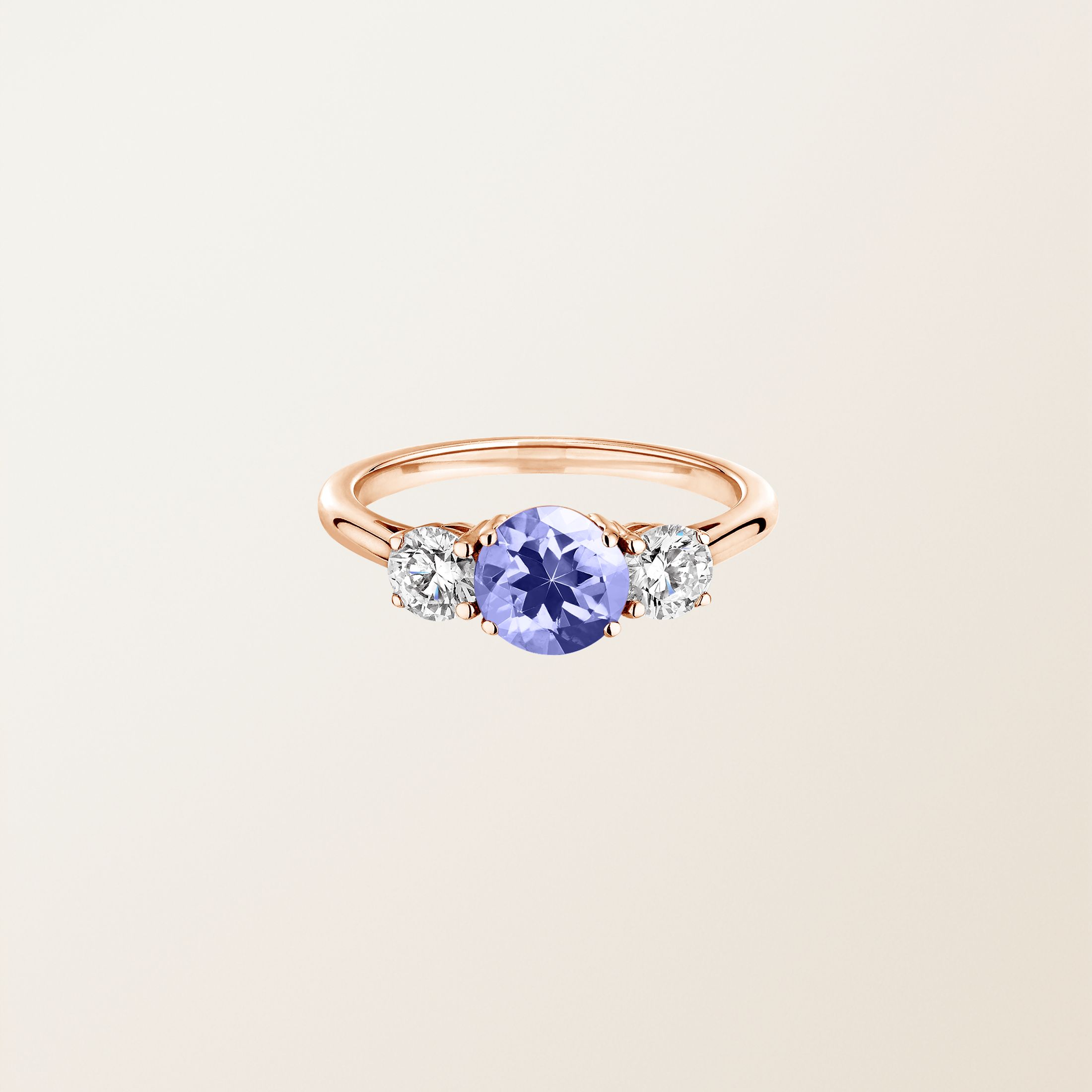Bague Or rose 18 cts Tanzanite Lady Duo