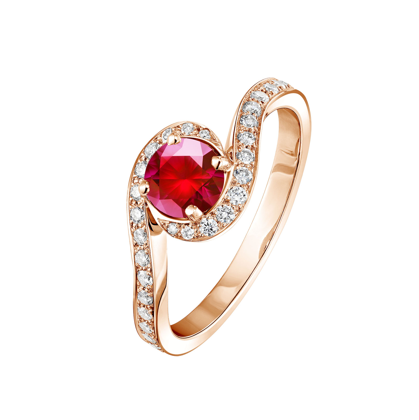 Bague Or rose Rubis et diamants Amelia 1