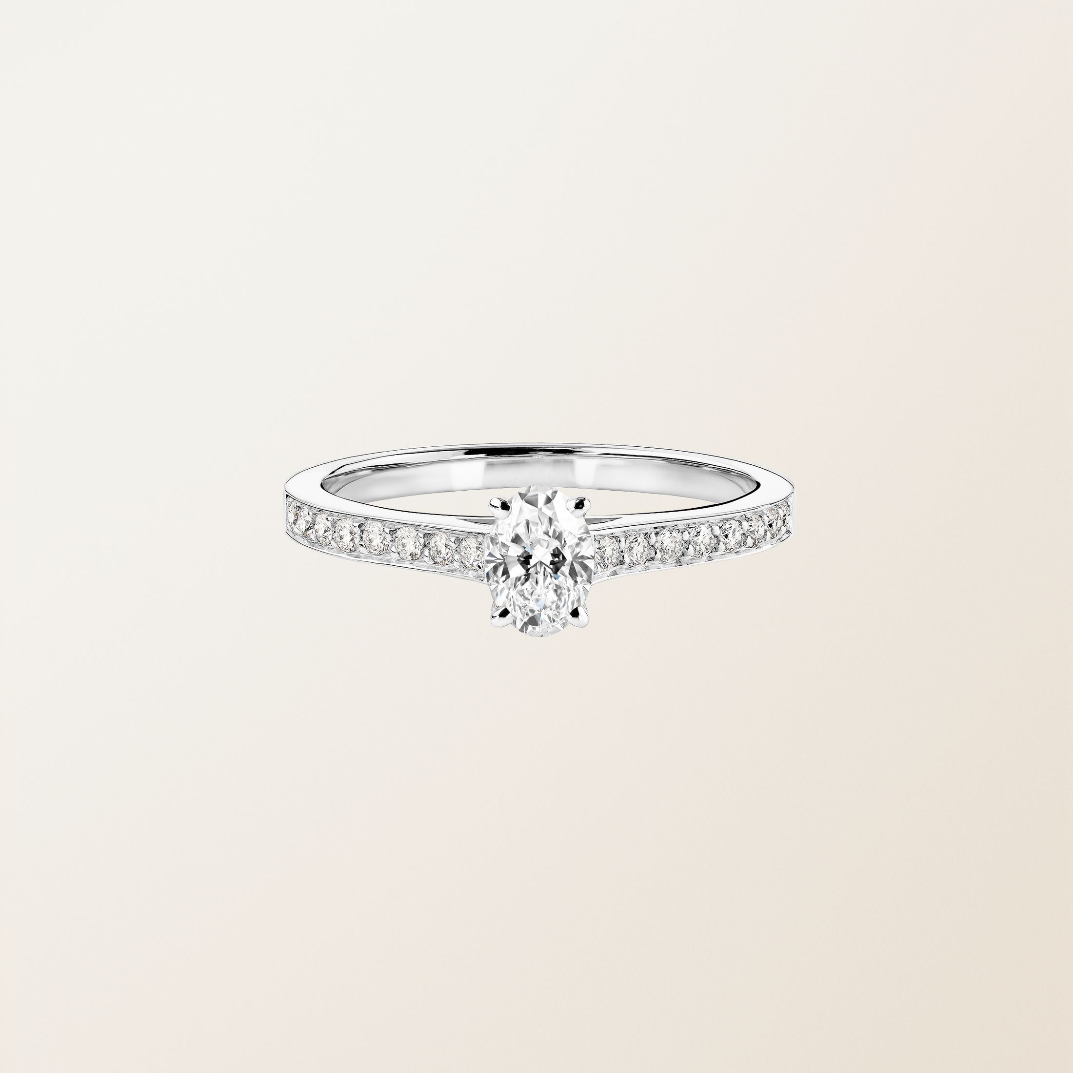 リング 18金ホワイトゴールド ダイヤモンド Lady Ovale Pavée