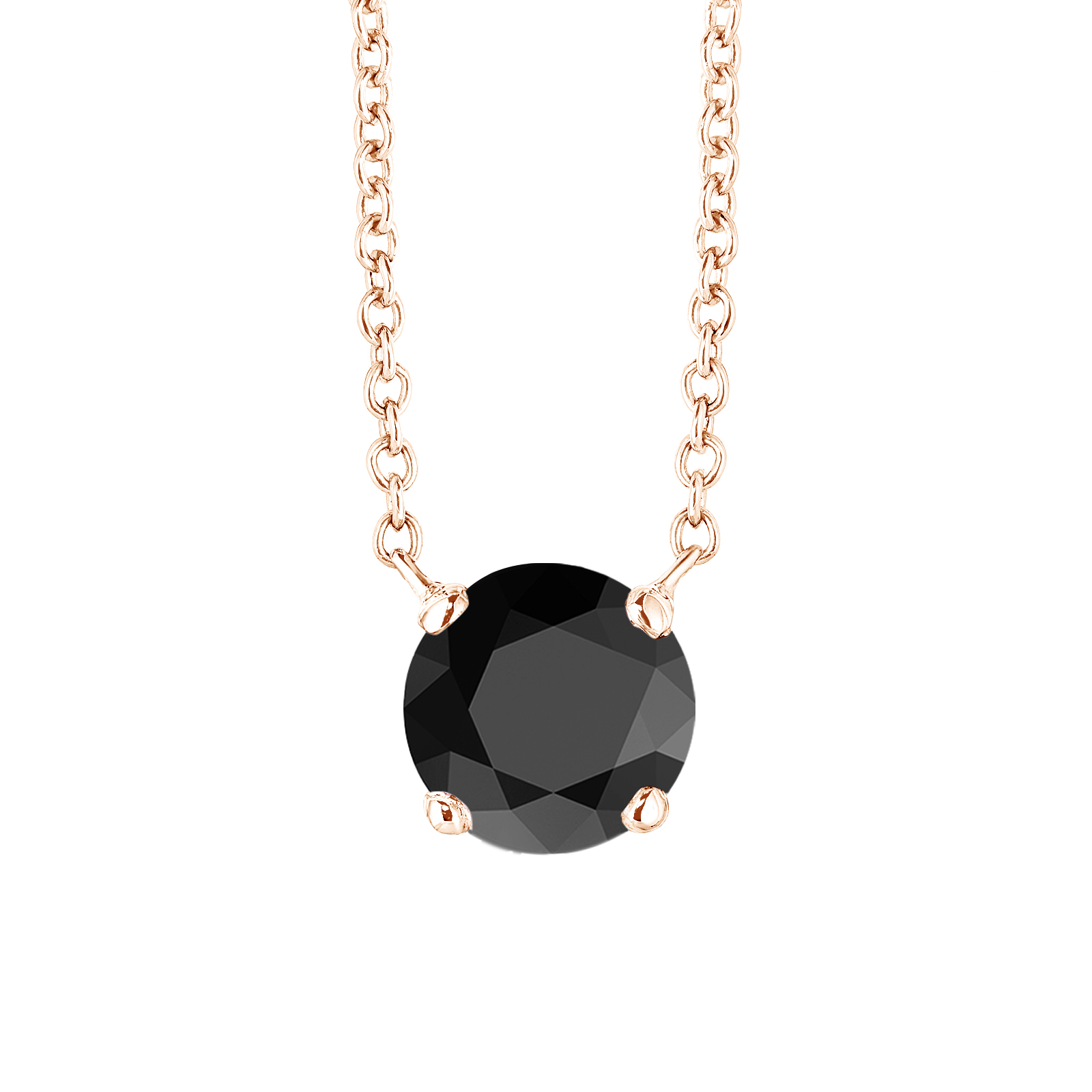 Pendentif Or rose Spinelle noir Lady XXL 1