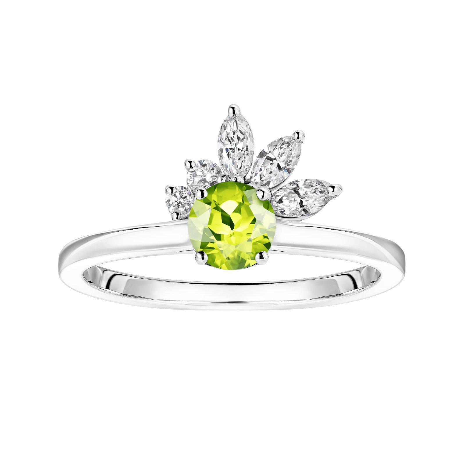 Bague Or blanc Péridot et diamants Little EverBloom 1