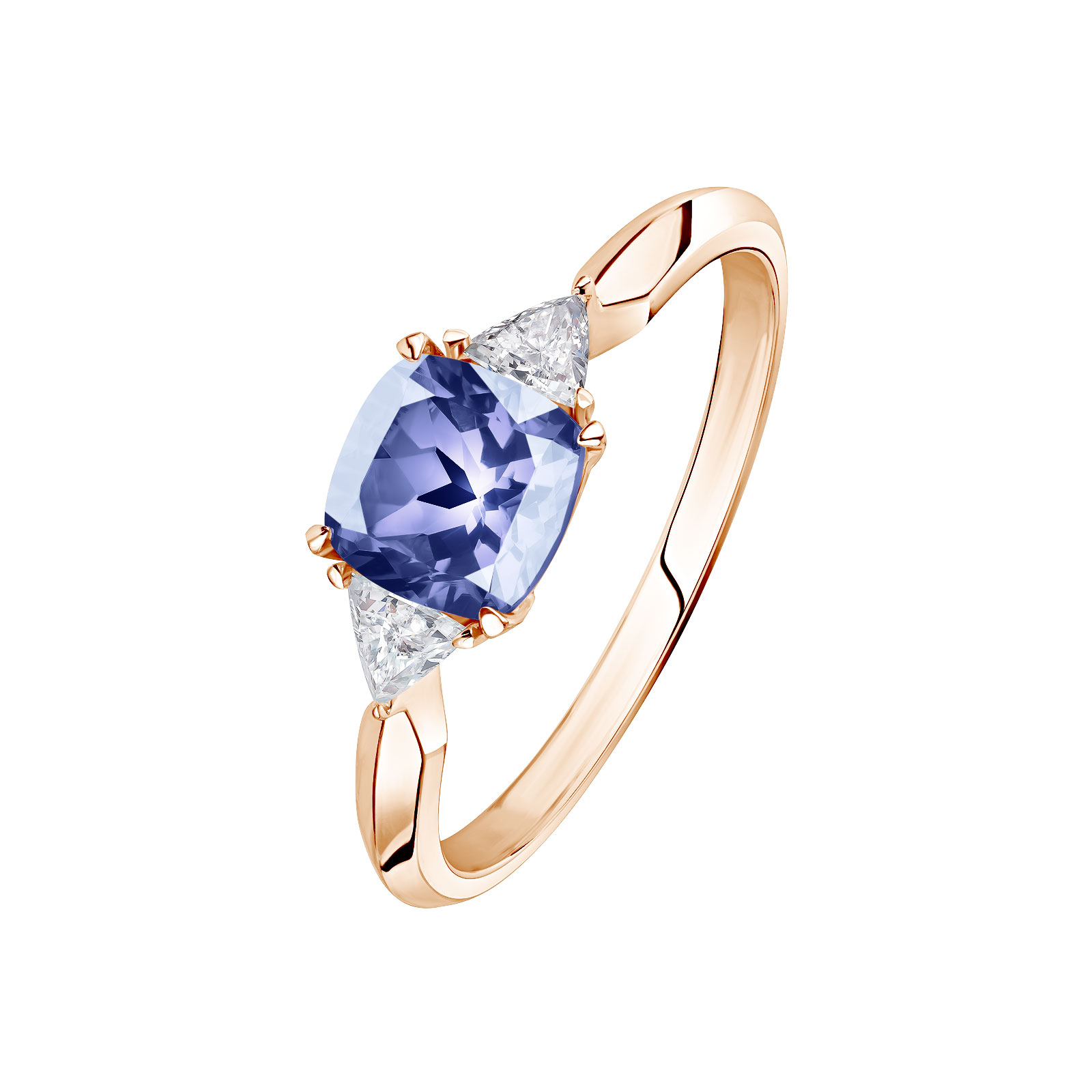 Bague Or rose Tanzanite et diamants Kennedy 1