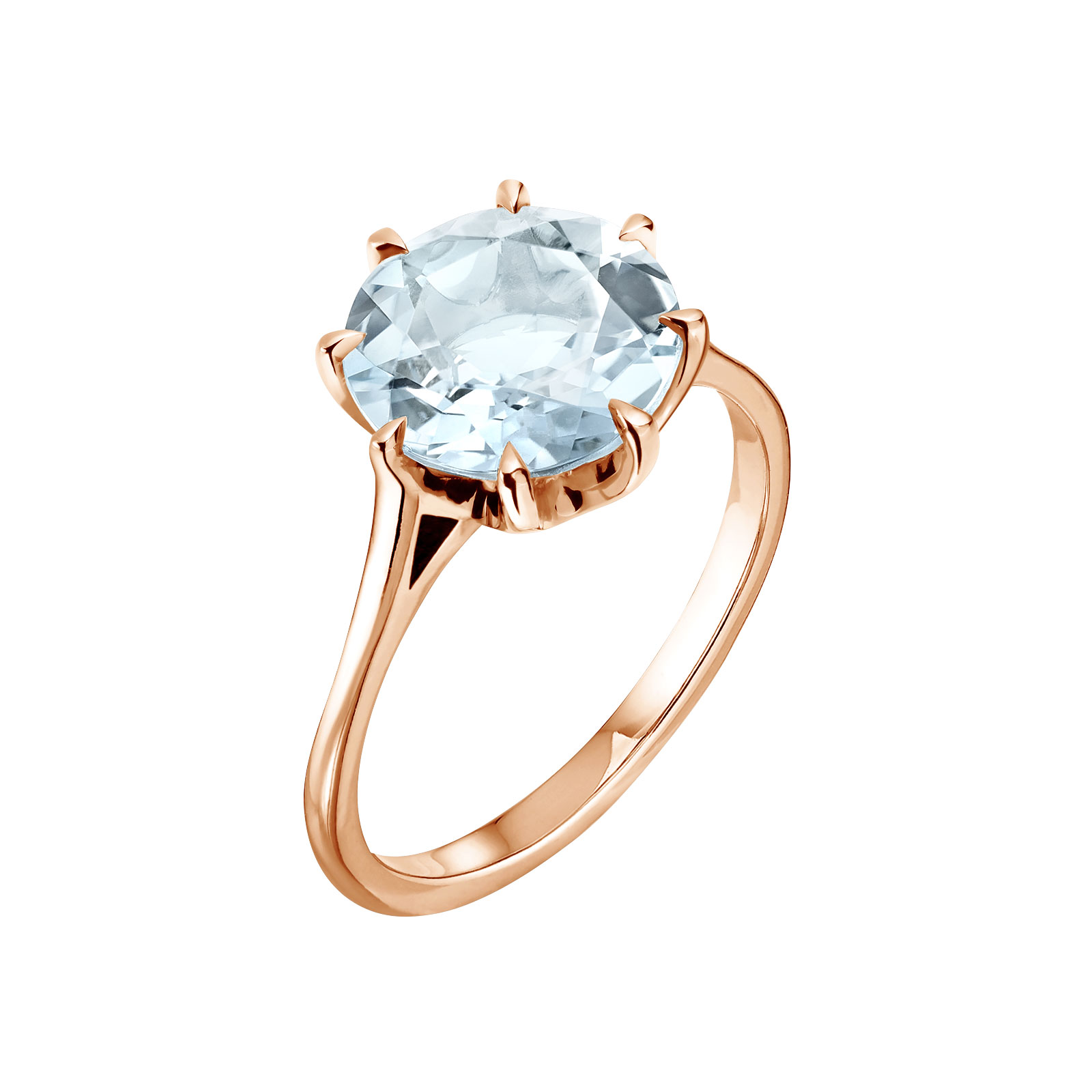Bague Or rose Aigue-marine Céleste 1