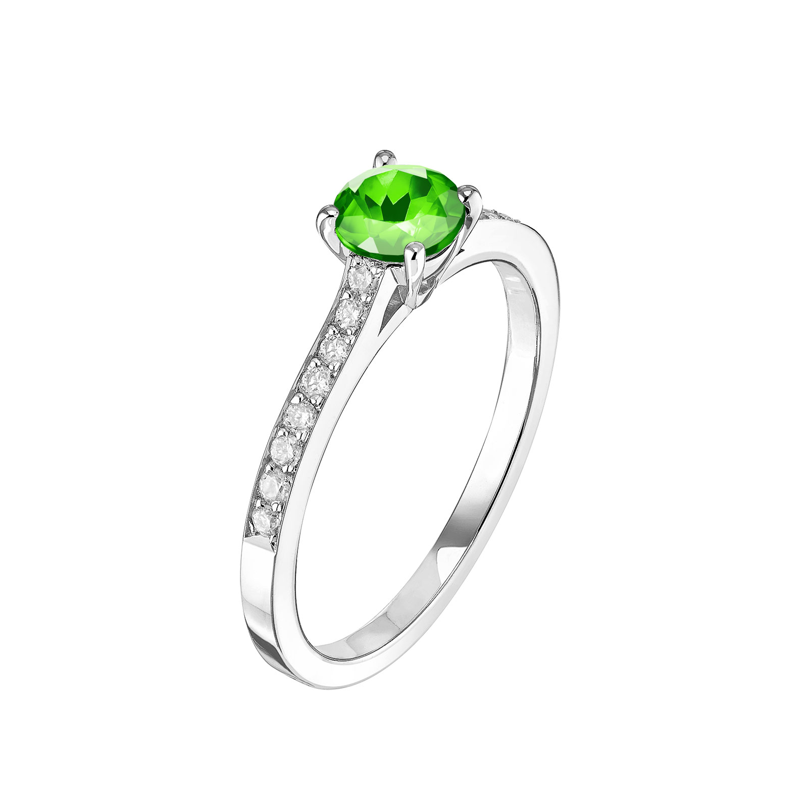 Bague Platine Tsavorite et diamants Little Lady Pavée 1