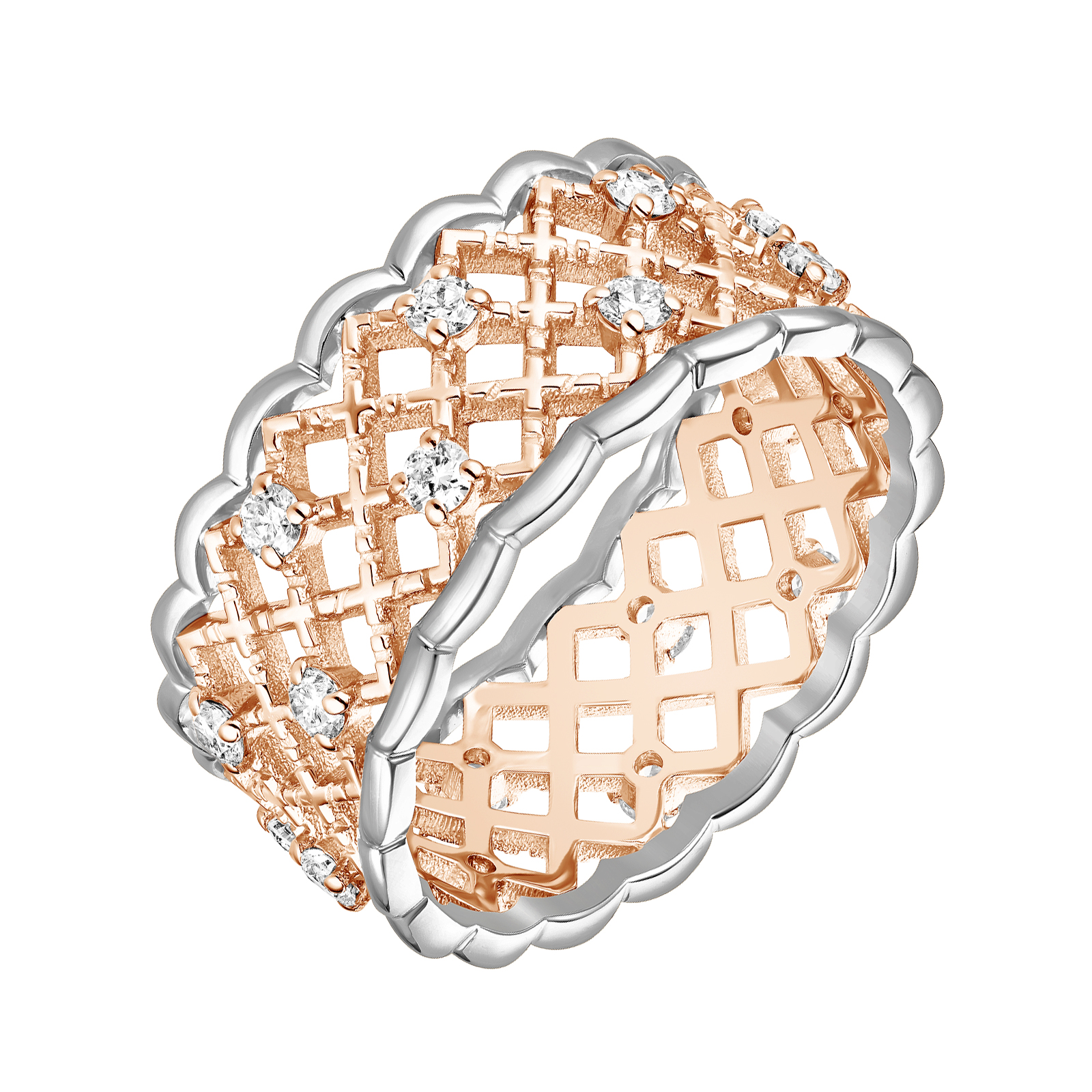 Bague Or rose et blanc Diamant RétroMilano Uno 1