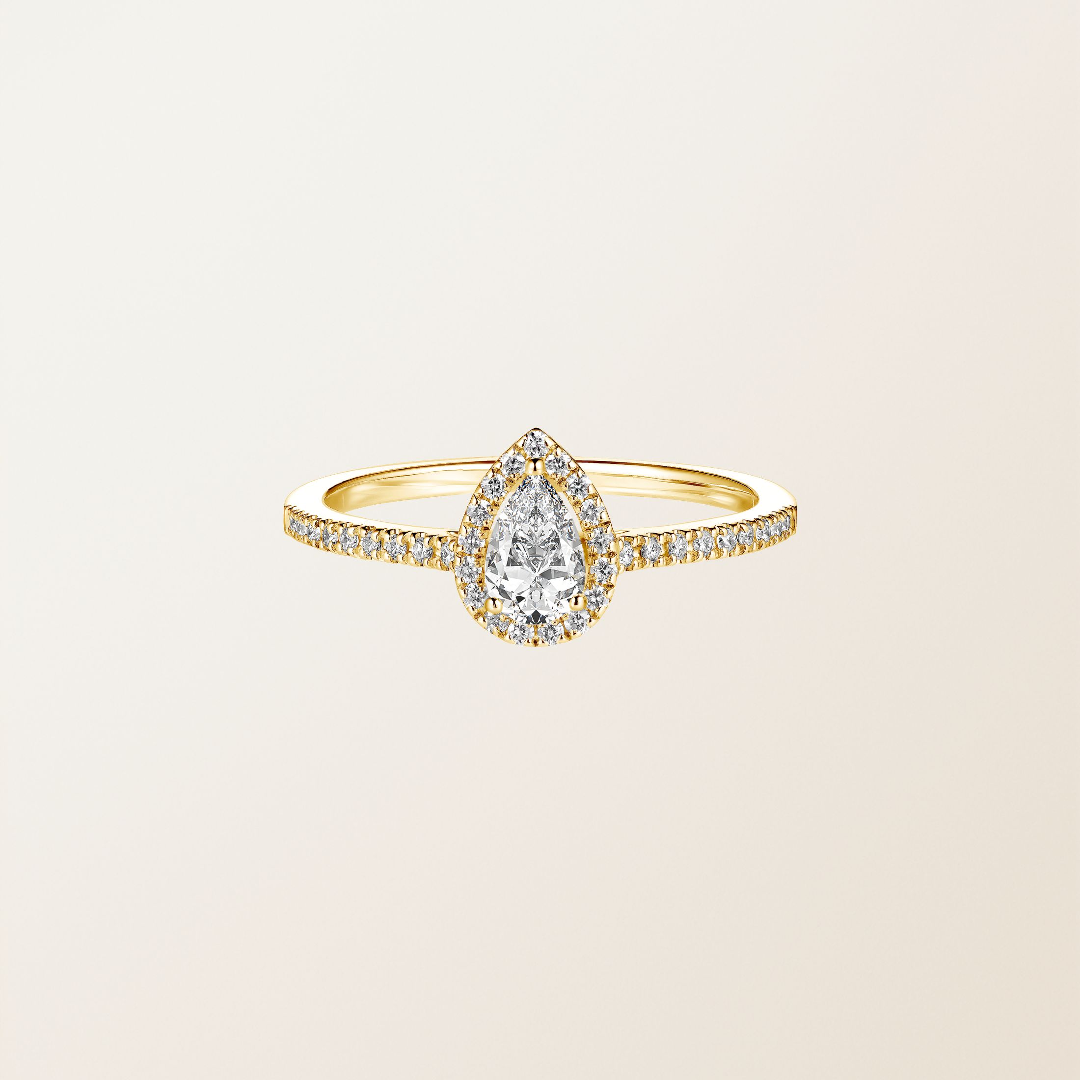 リング 18金イエローゴールド ダイヤモンド Baby Rétromantique Poire Pavée