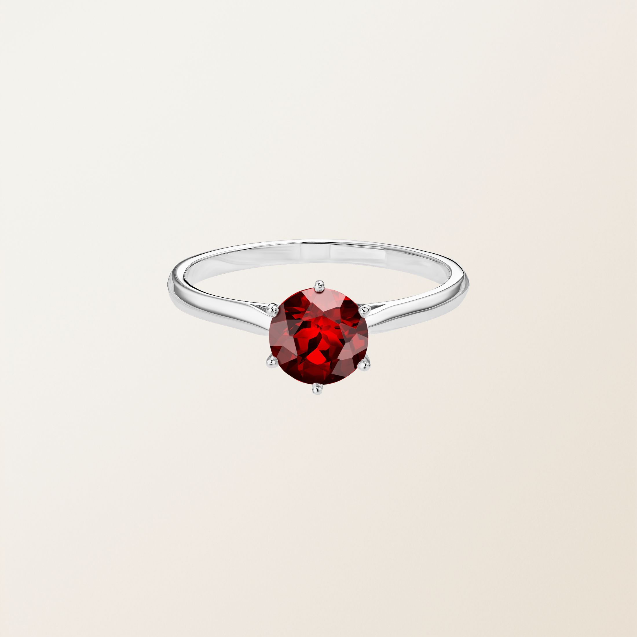 Bague Platine Grenat Lady