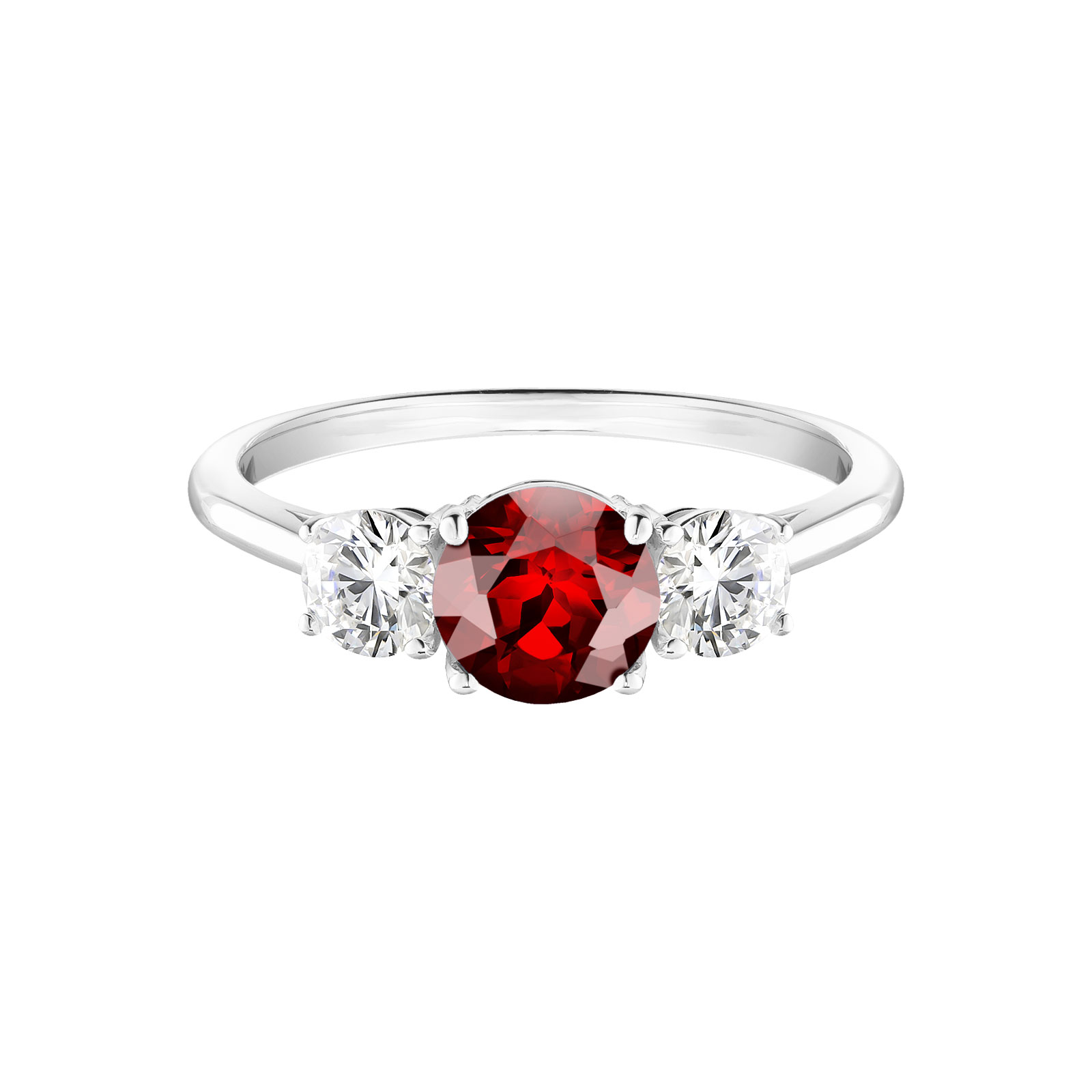 Bague Or blanc Grenat Little Lady Duo 1