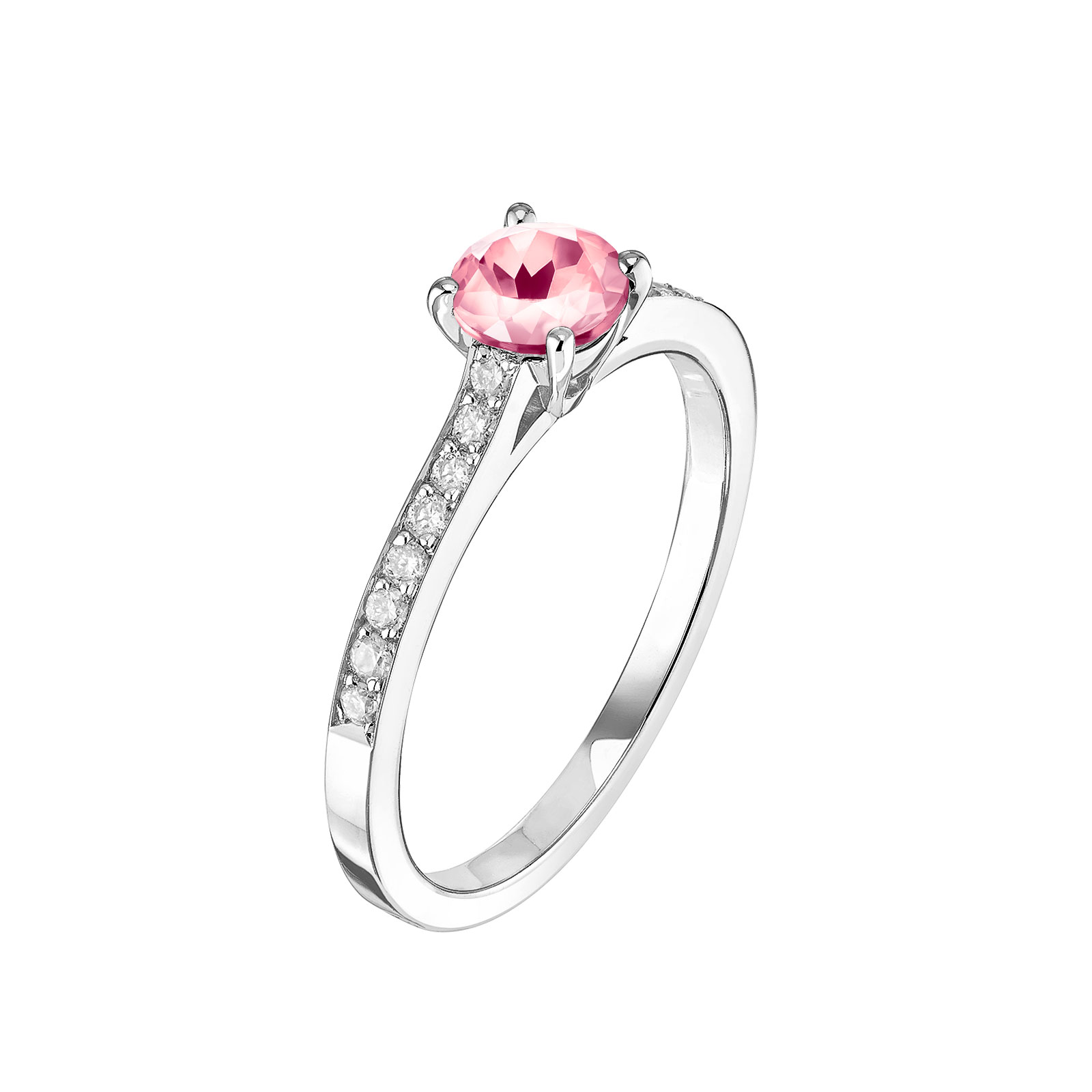 Bague Or blanc Tourmaline et diamants Little Lady Pavée 1