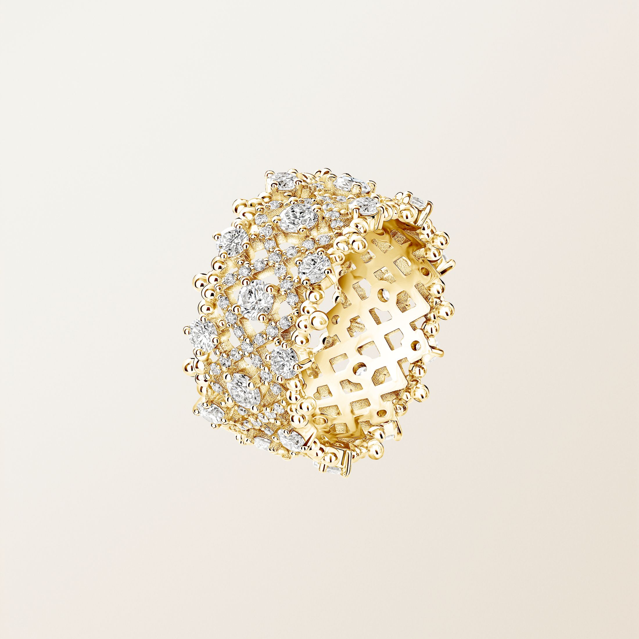 Bague Or jaune 18 cts Diamant RétroMilano Prima Pavée