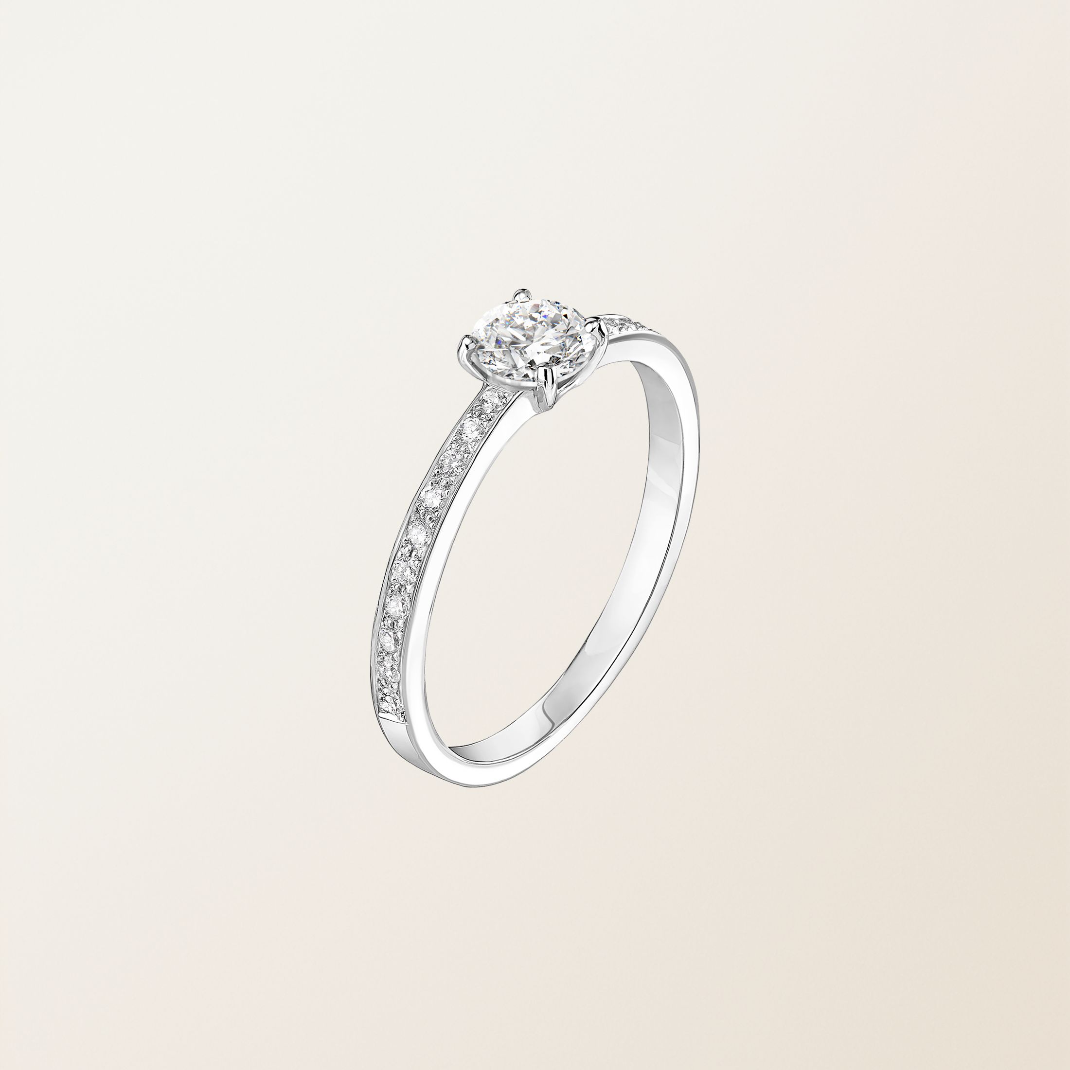 Bague Or Blanc 18 cts Diamant Milady 0,3 ct