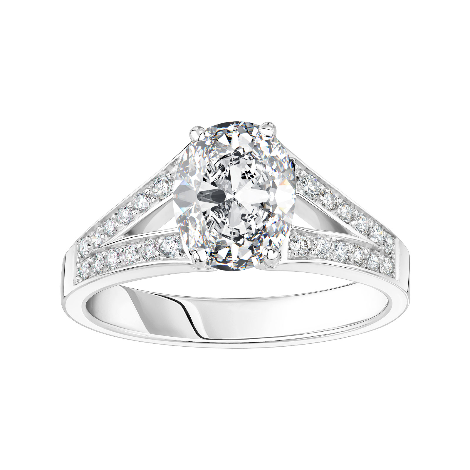 Bague Platine Diamant Rétromantique Tiare Pavée 1