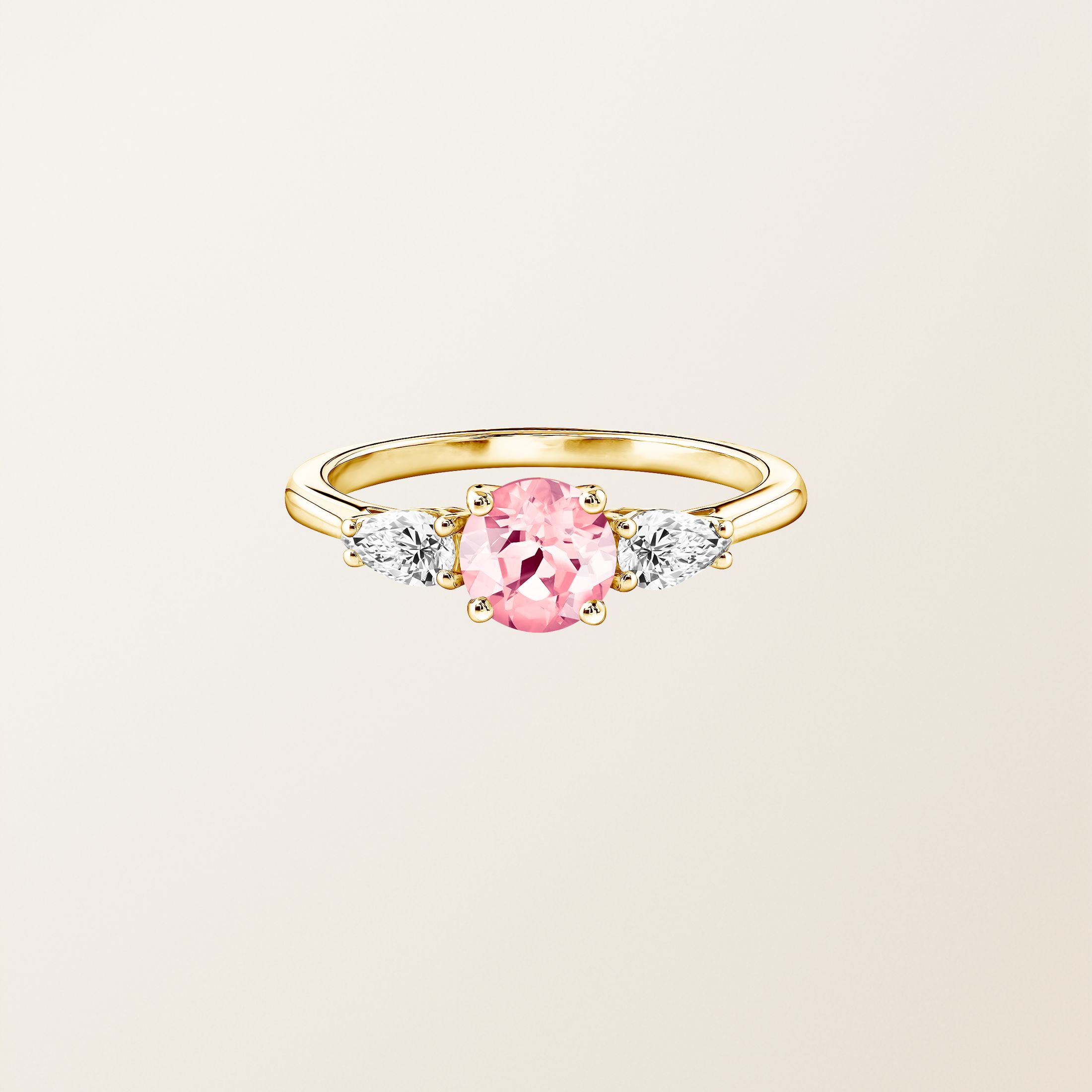 Bague Or jaune 18 cts Tourmaline Lady Duo de Poires