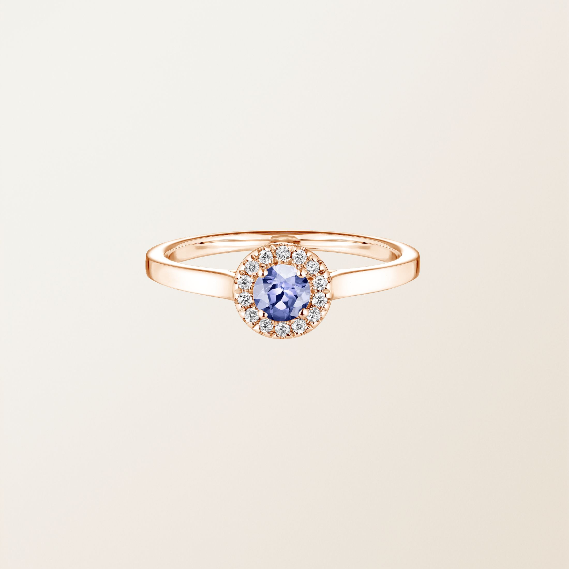 Bague Or rose 18 cts Tanzanite Rétromantique S