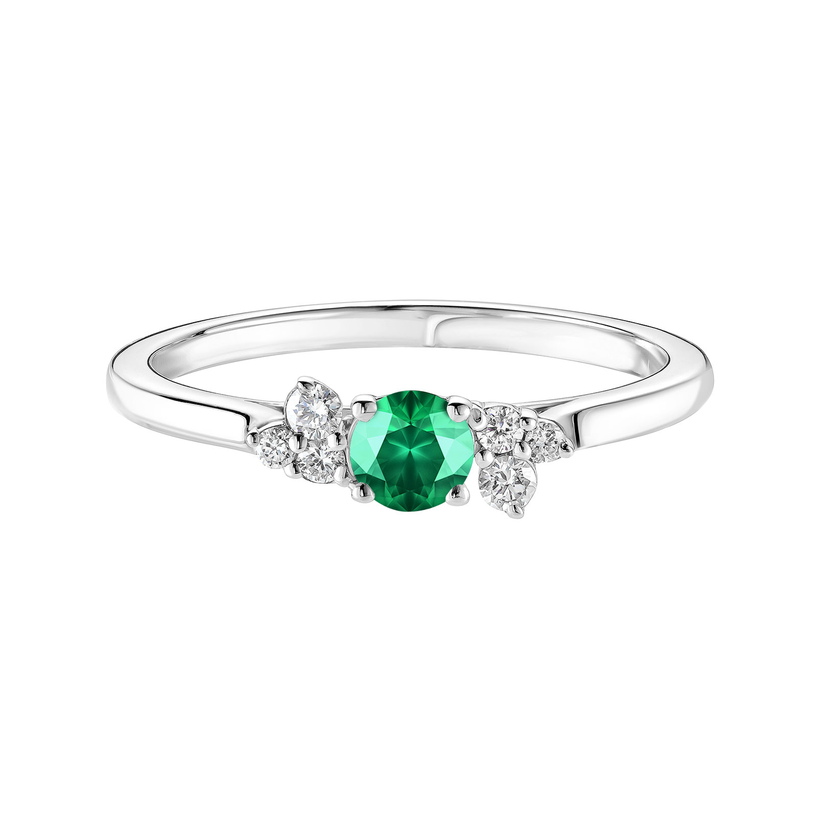 Bague Or blanc Emeraude et diamants Baby EverBloom 1