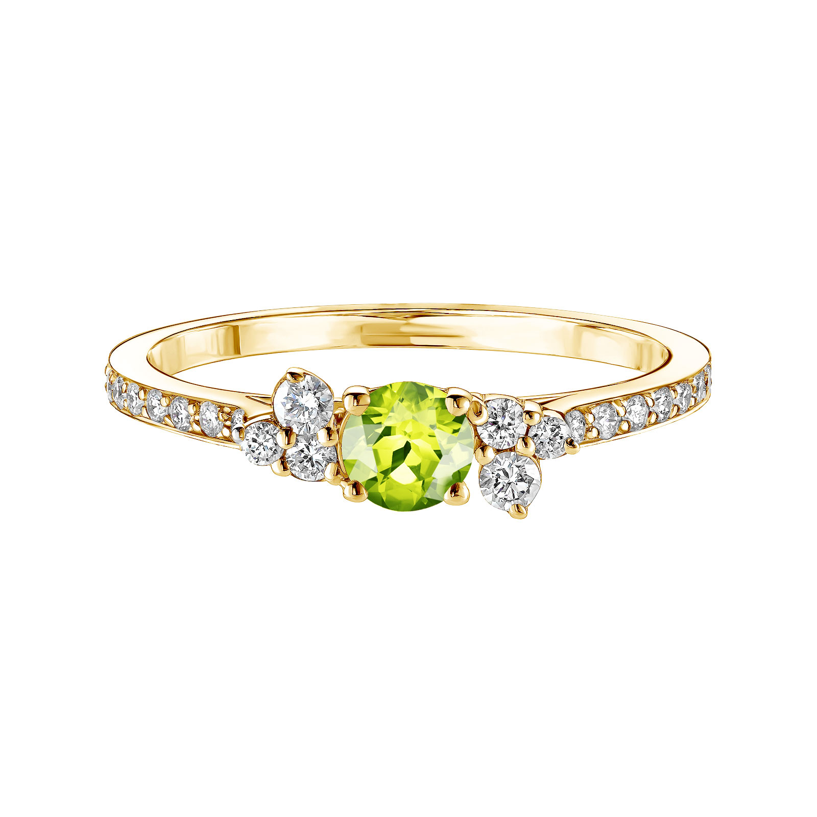 Bague Or jaune Péridot et diamants Baby EverBloom Pavée 1