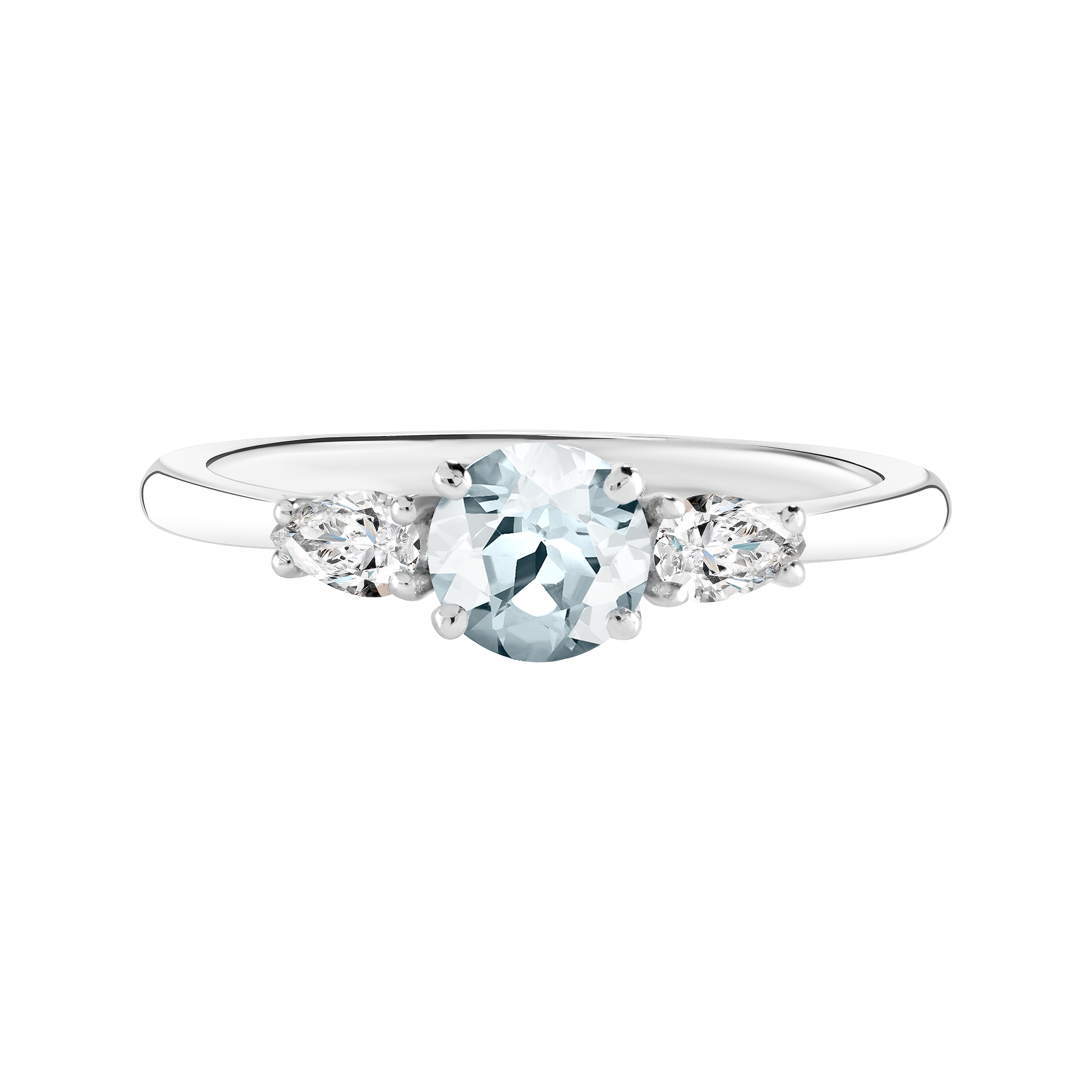 Bague Or blanc Aigue-marine et diamants Little Lady Duo de Poires 1