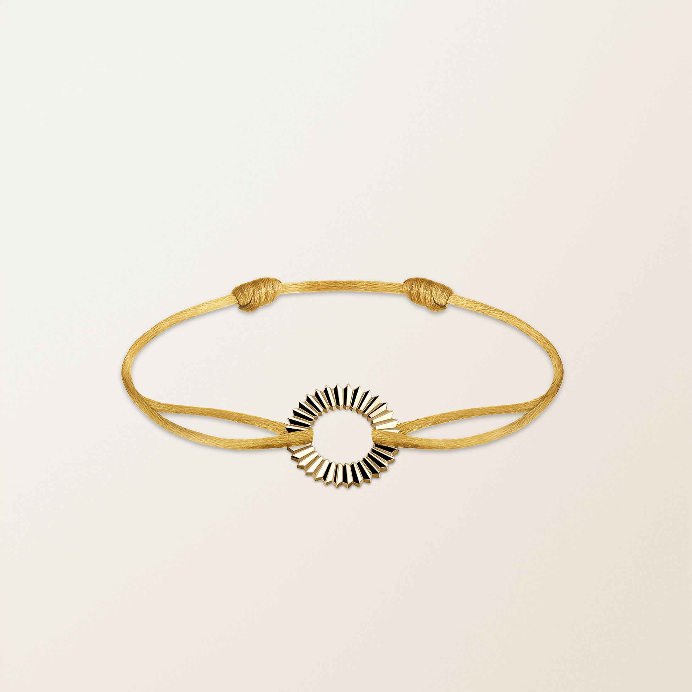 Bracelet cordon Champagne Or jaune 18 cts Entaille Rayons