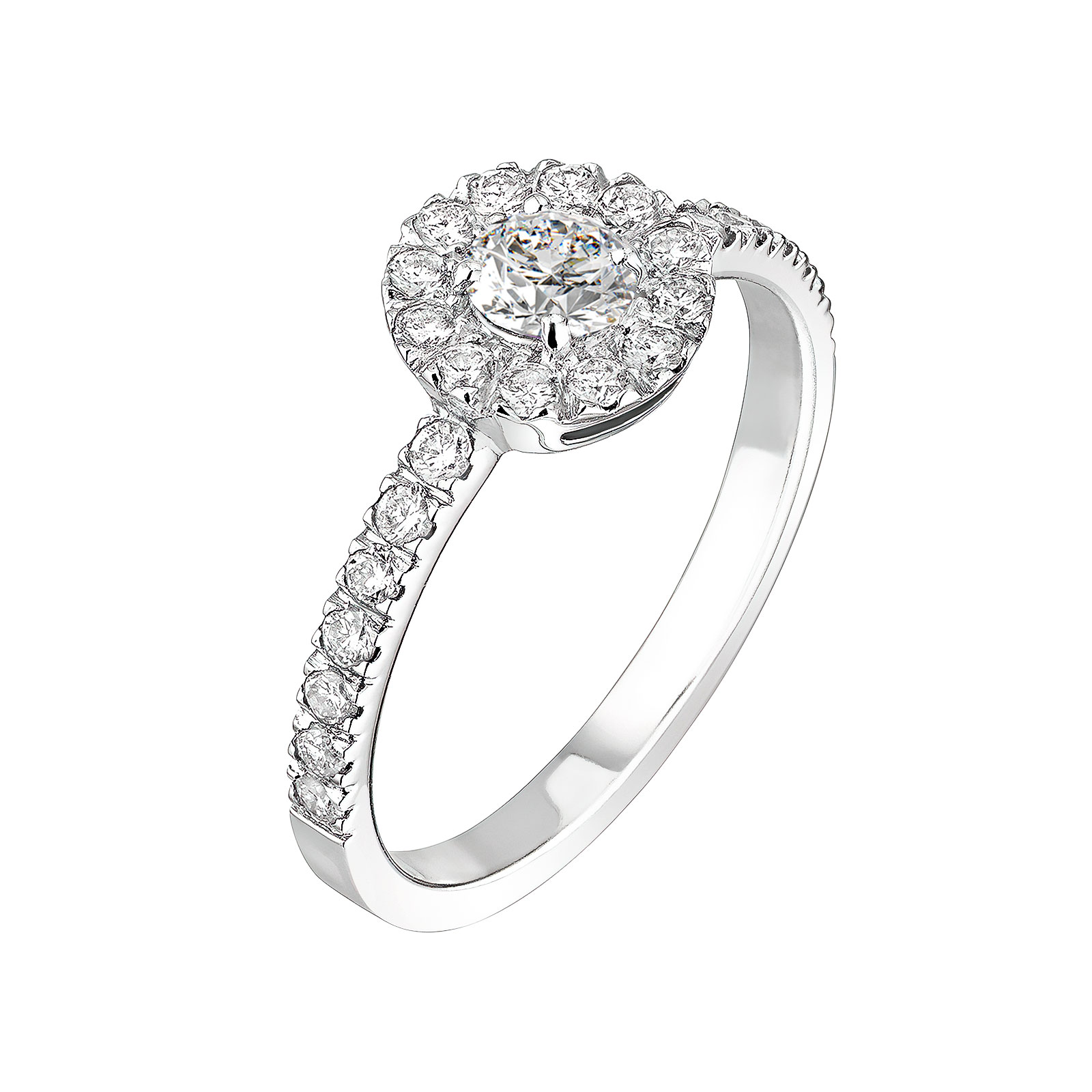 Bague Or blanc Diamant Rétromantique Solo Pavée 1