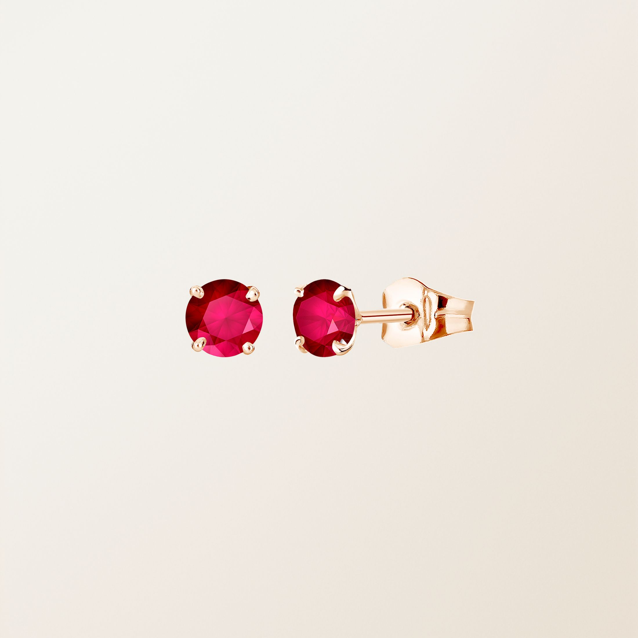 Boucles d'oreilles Or rose 18 cts Rubis Lady XL
