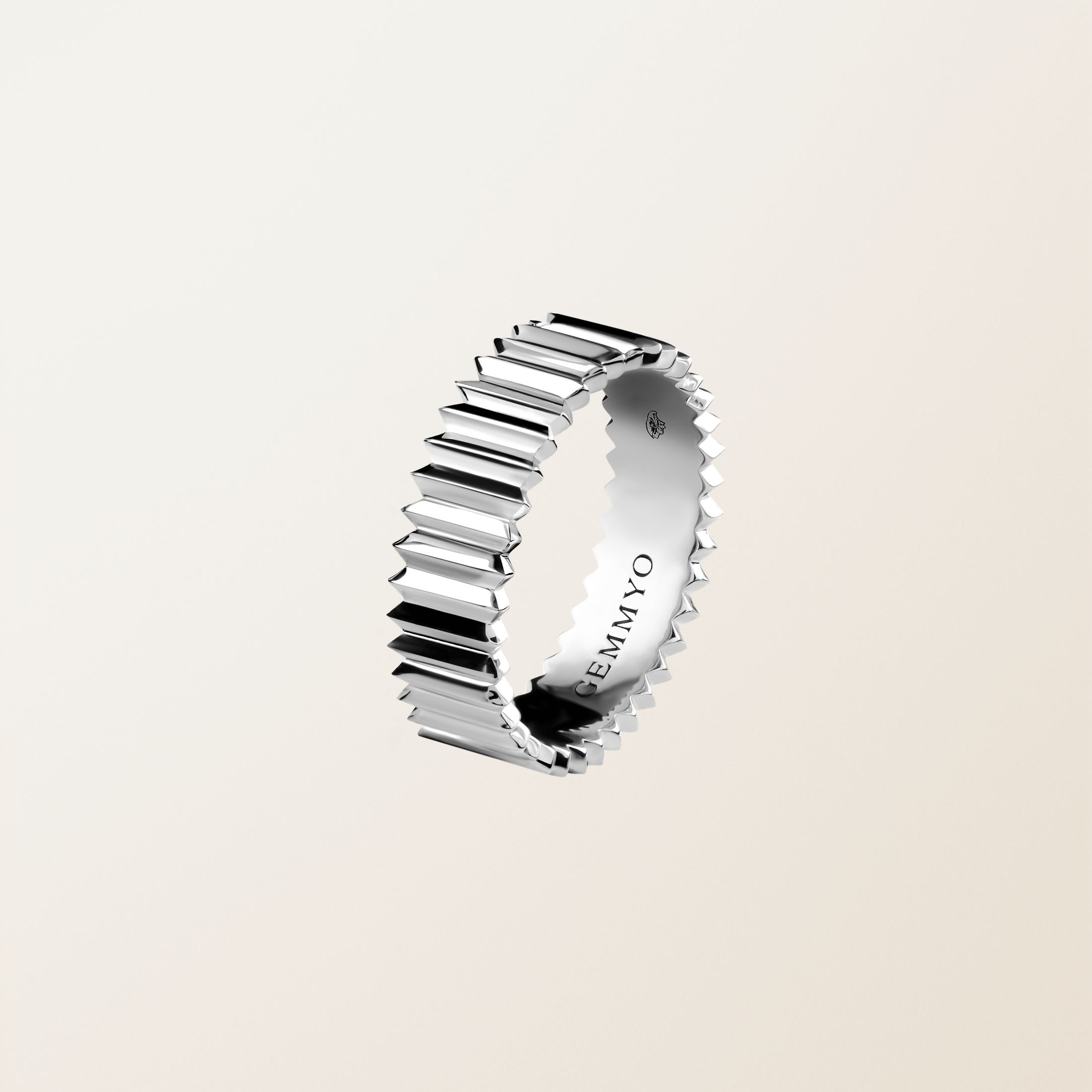 Bague Or blanc 18 cts Entaille M