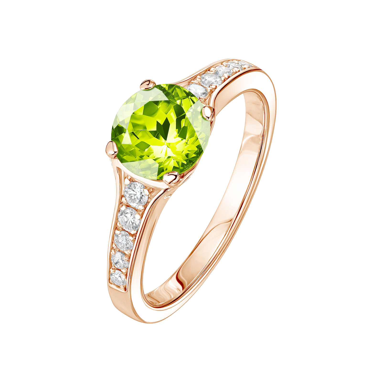 Bague Or rose Péridot et diamants Victoria 1