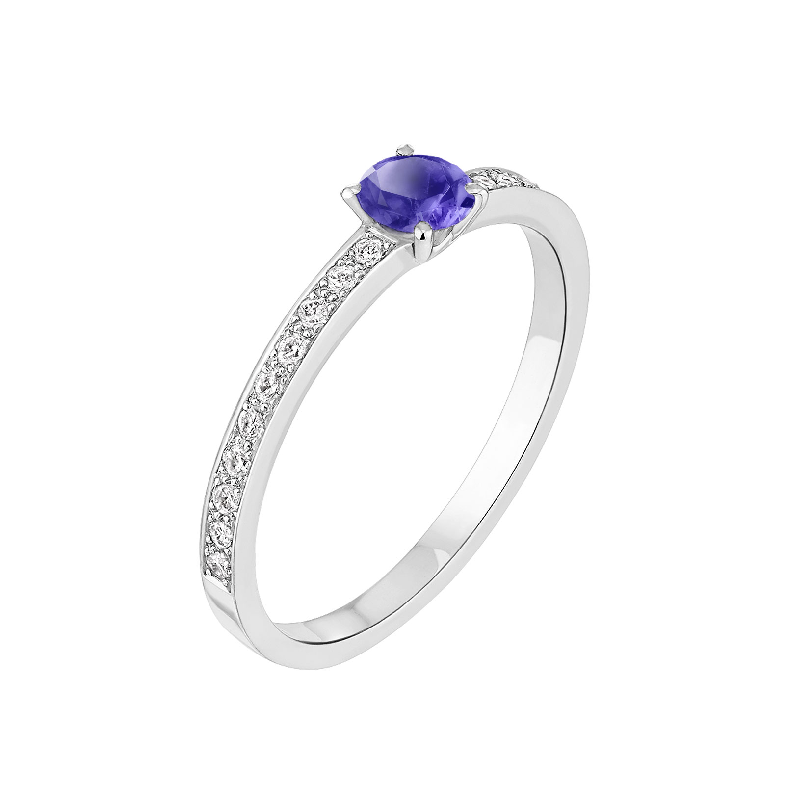 Bague Platine Tanzanite et diamants Milady 1