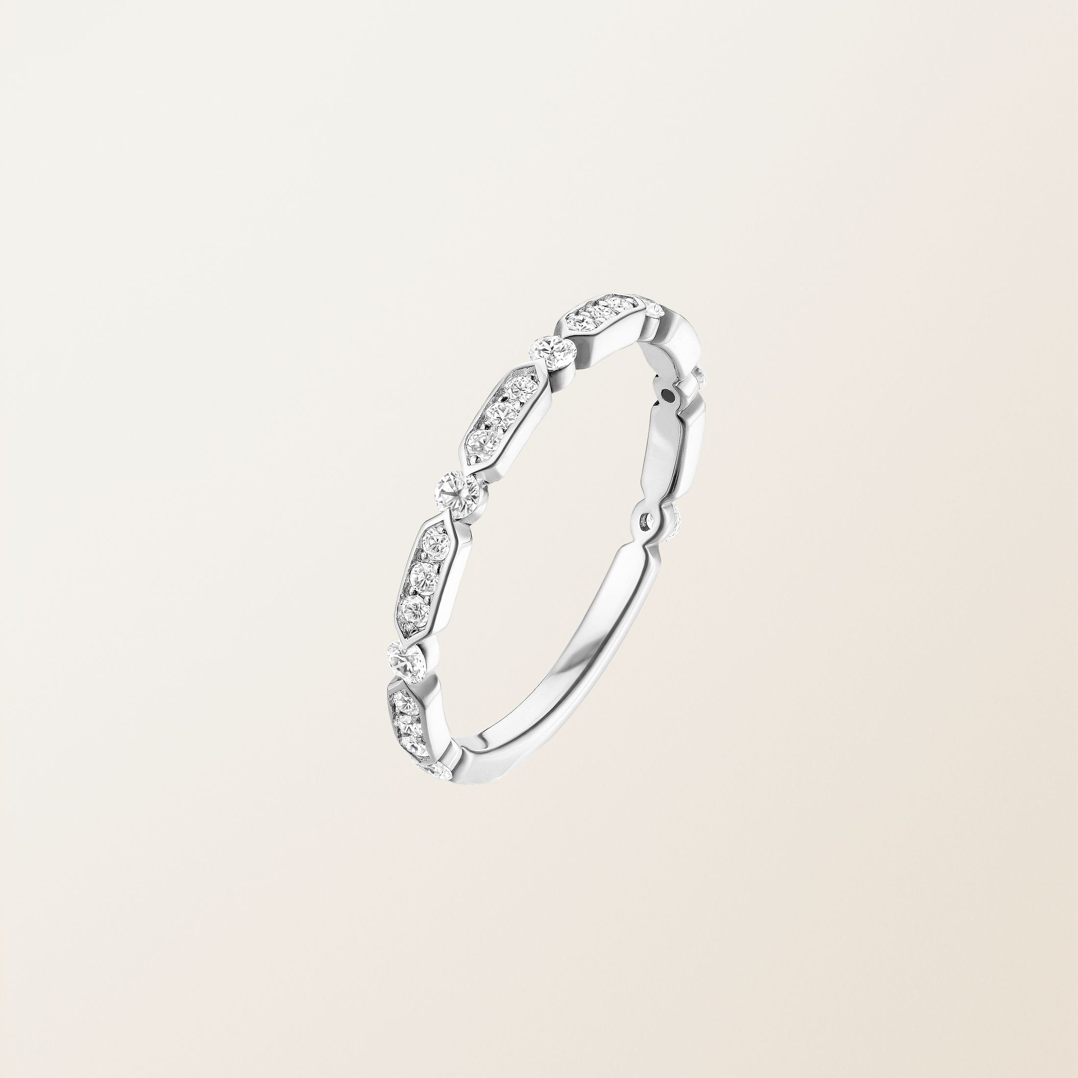 Bague Or blanc 18 cts Diamant MET M