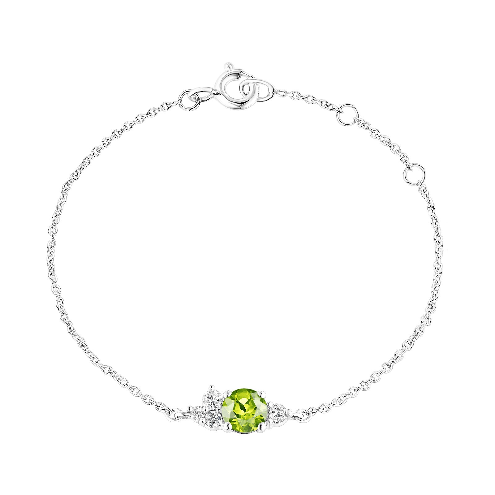 Bracelet Or blanc Péridot et diamants Baby EverBloom 1