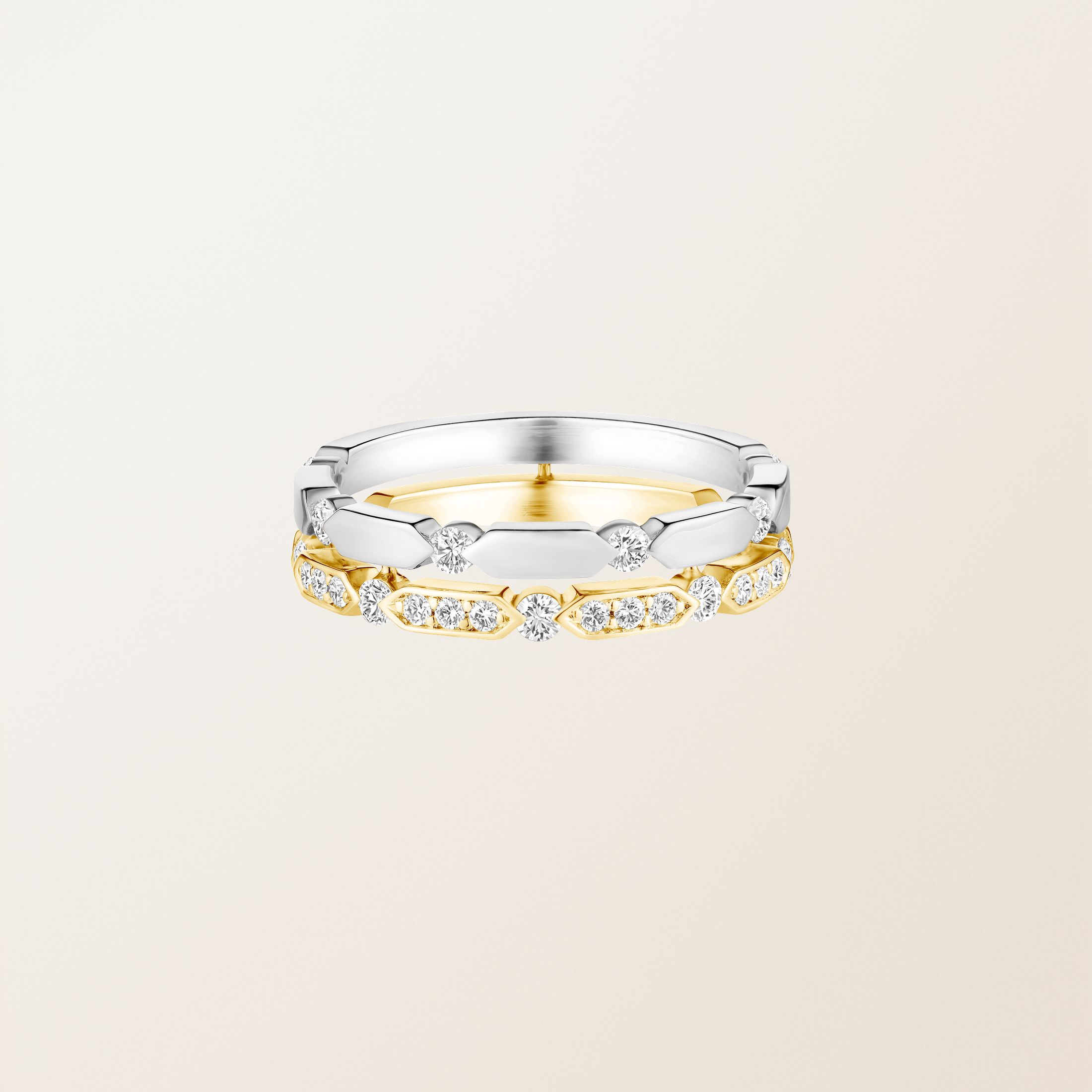 Bague Or blanc / Or jaune 18 cts Diamant MET Duo M