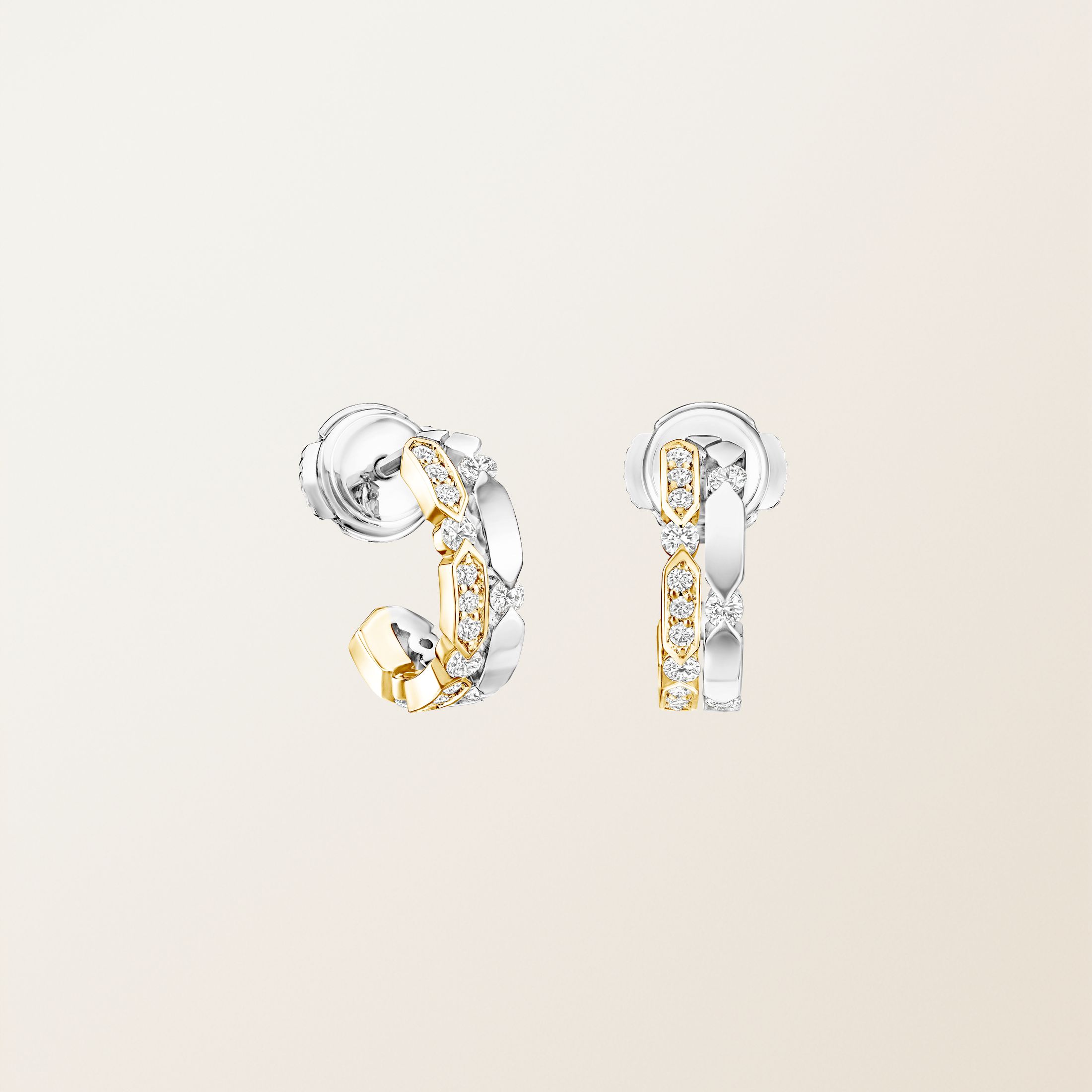 Boucles d'oreilles Or blanc / Or jaune 18 cts Diamant MET