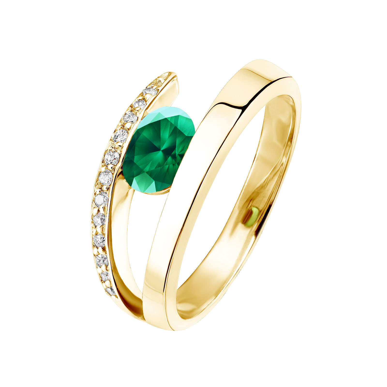 Bague Or jaune Emeraude et diamants Ananta 1